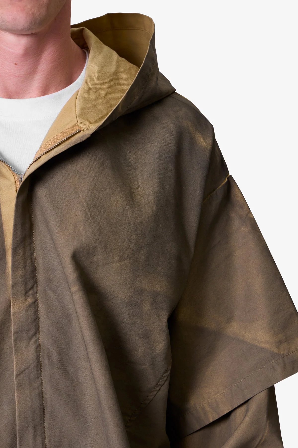 Oiled Hunting Poncho Jacket - Tan