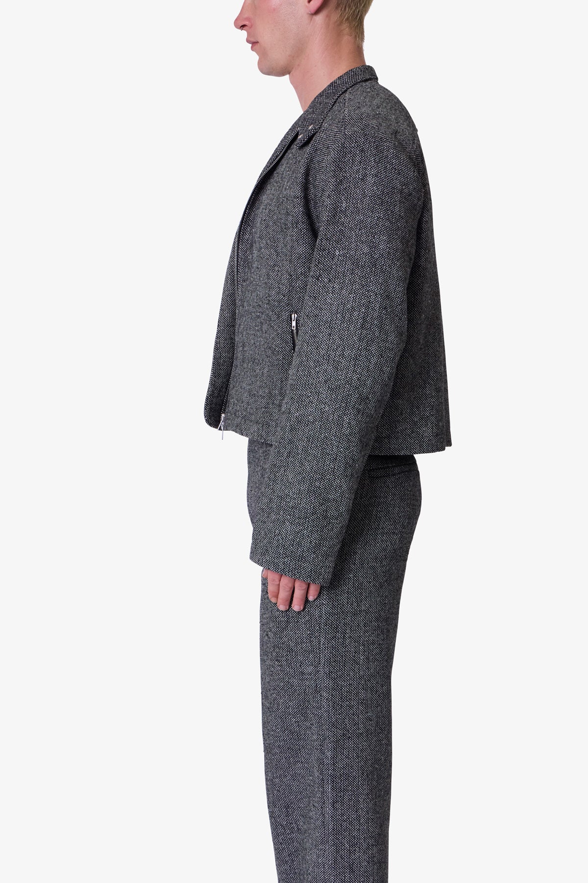 Tweed Mod Jacket - Black/Grey