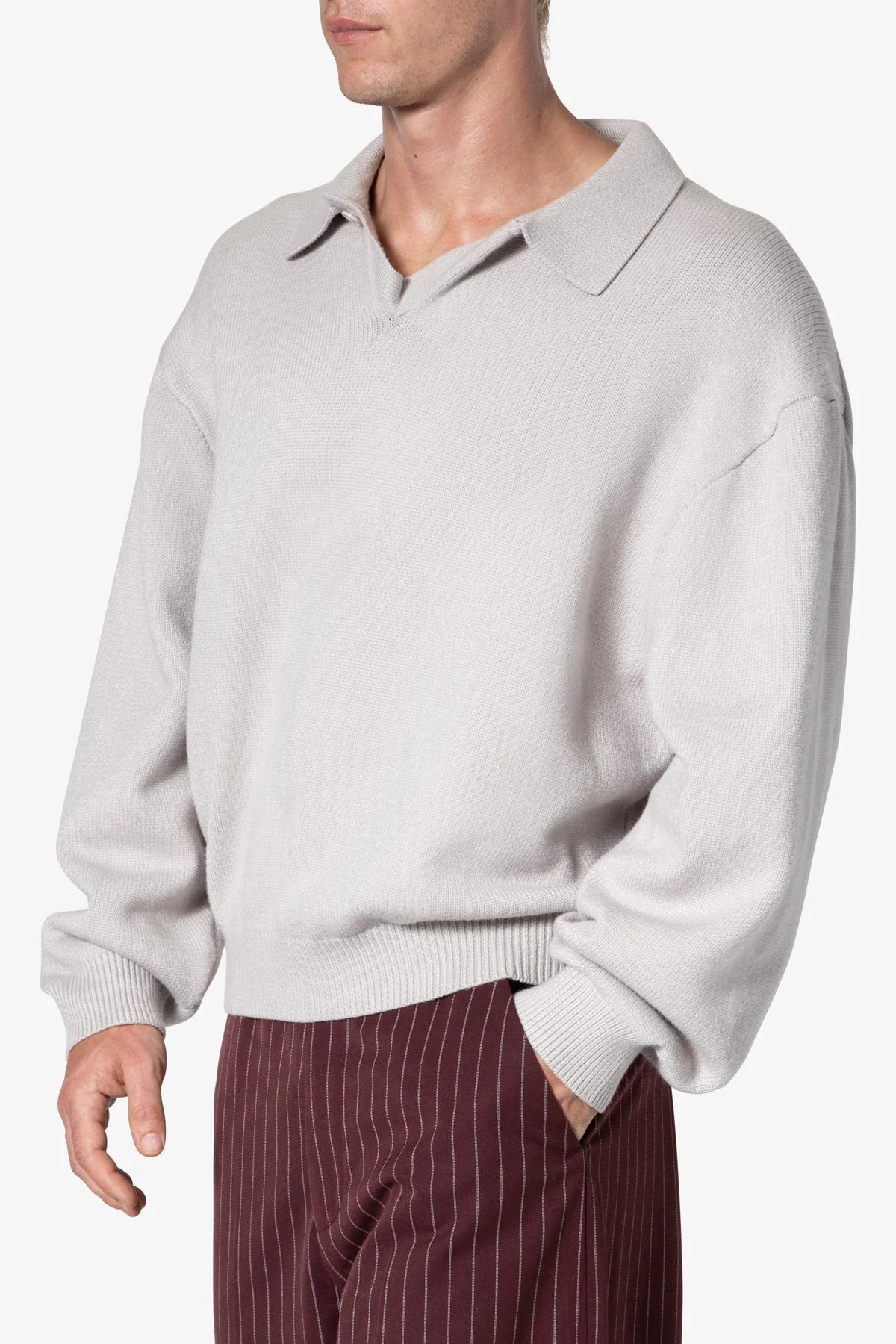 Collared Sweater - Light Grey