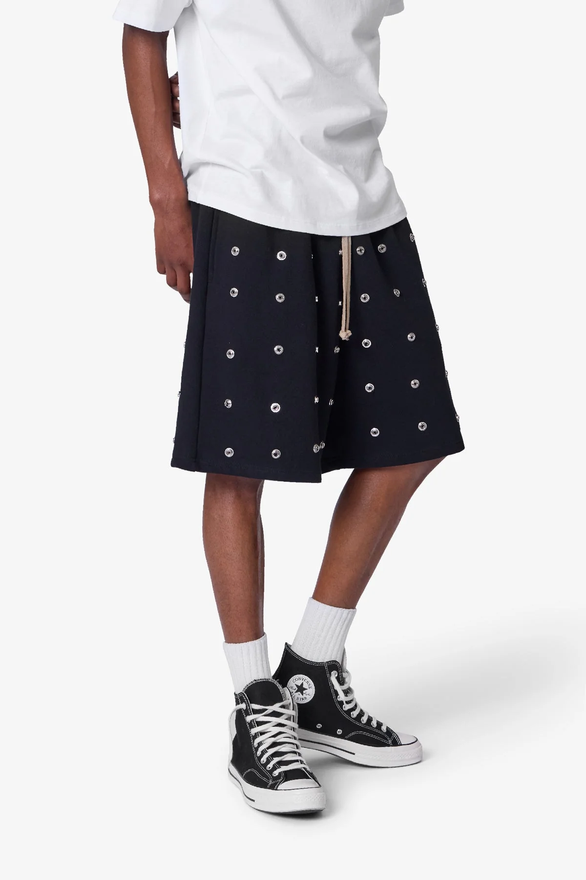 All Over Button Shorts - Black