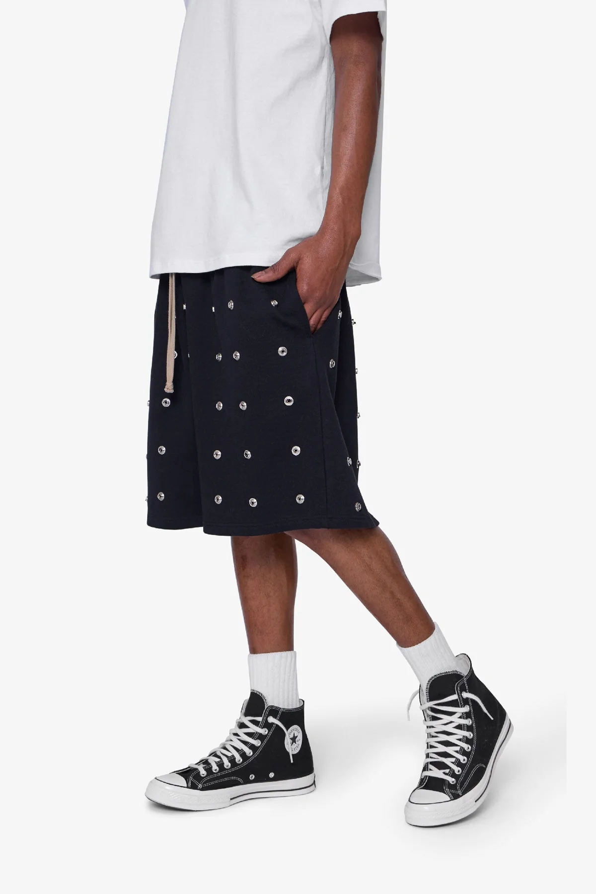 All Over Button Shorts - Black