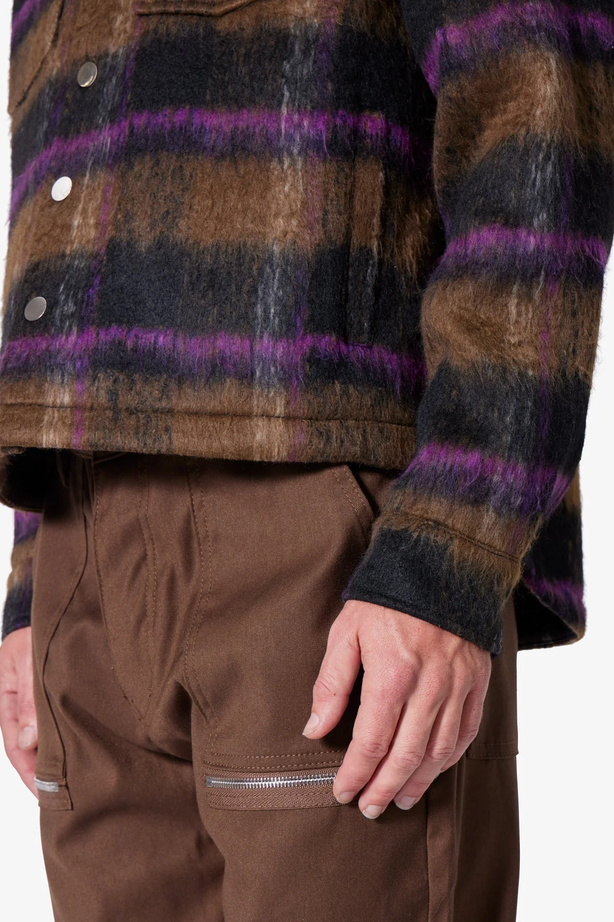 Brushed Flannel Jacket - Brown