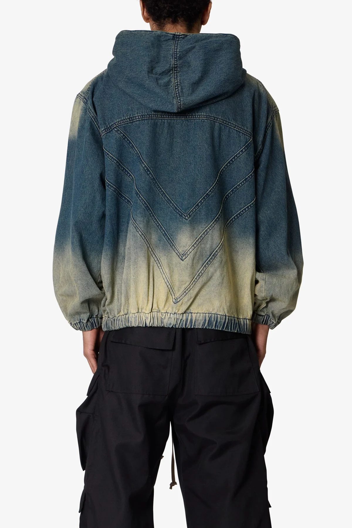 Sludge Denim Quarter Zip Jacket - Blue/Green