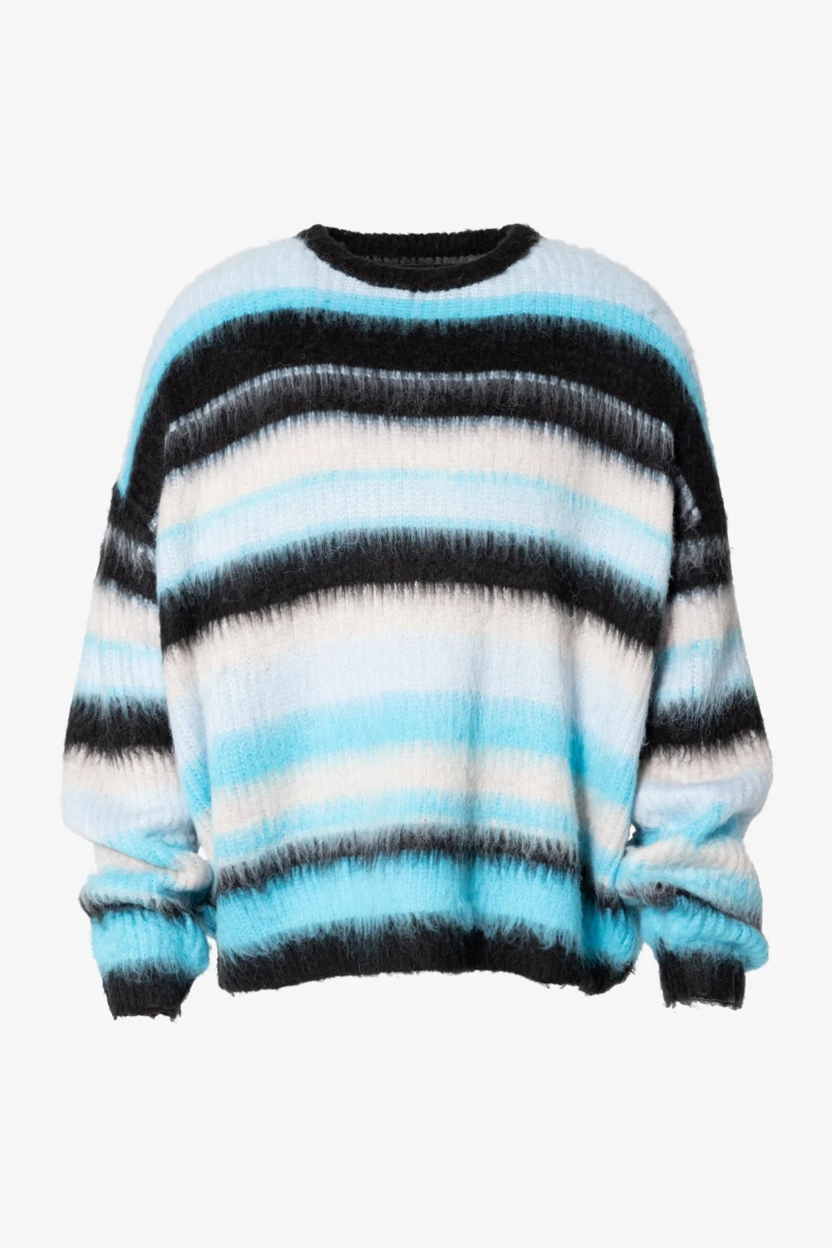 Oversized Water Striped Sweater - Blue