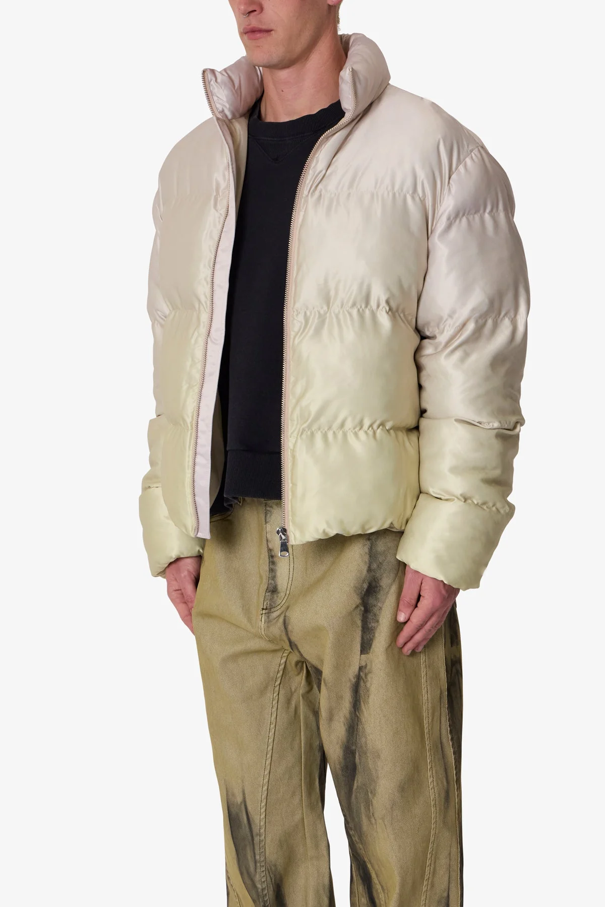 Ombre Puffer Jacket - Cream