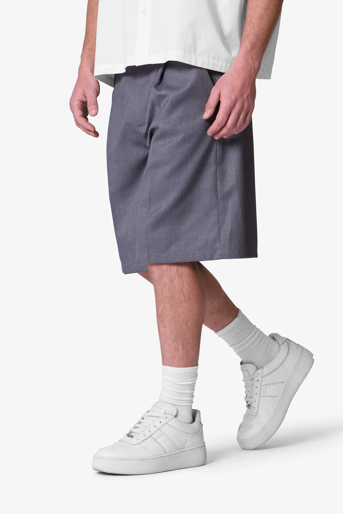 Big Pleated Shorts - Grey