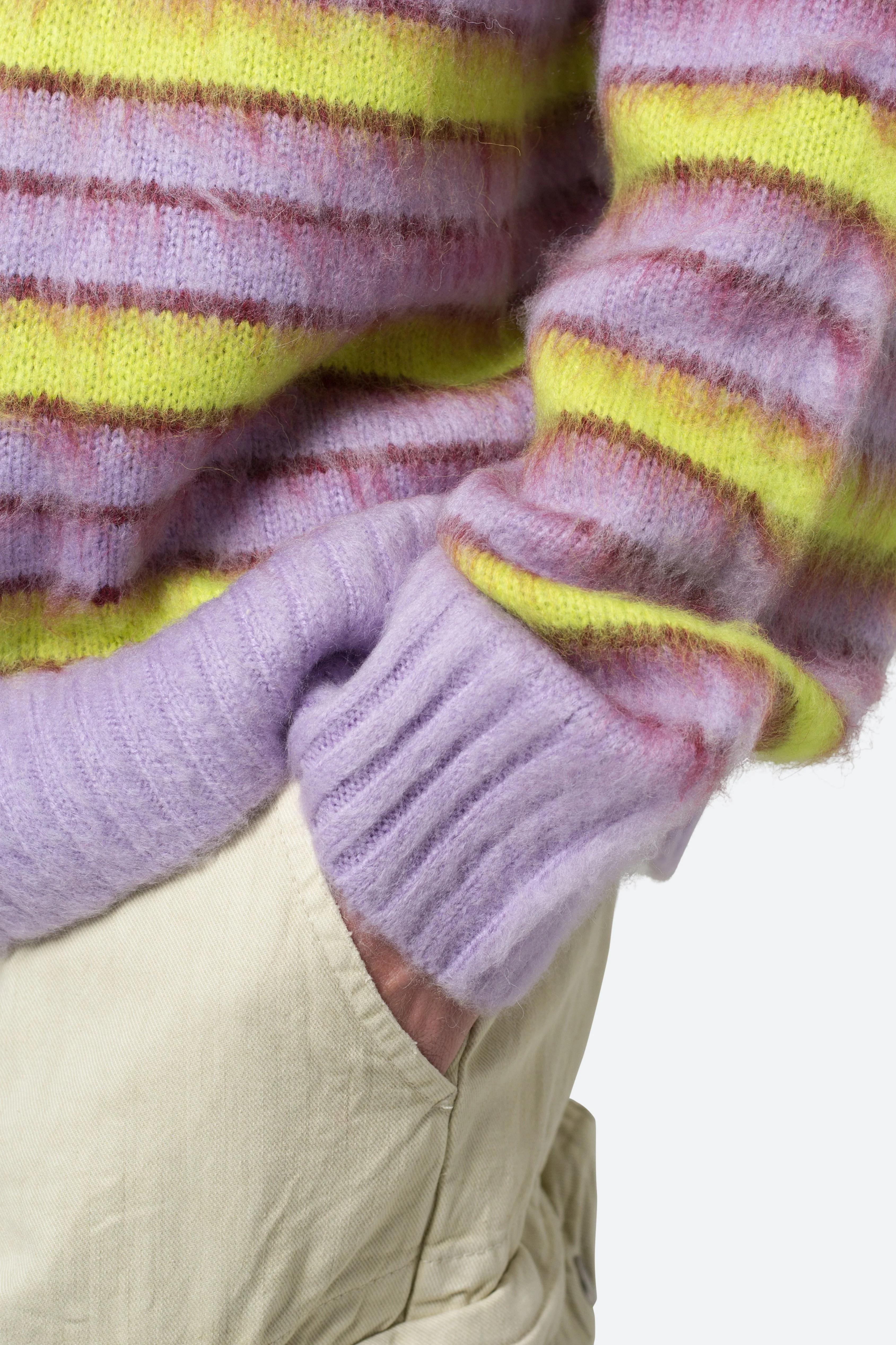 Striped Mohair Sweater - Green/Purple