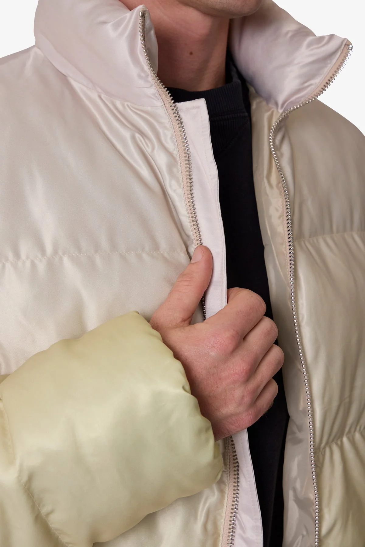 Ombre Puffer Jacket - Cream