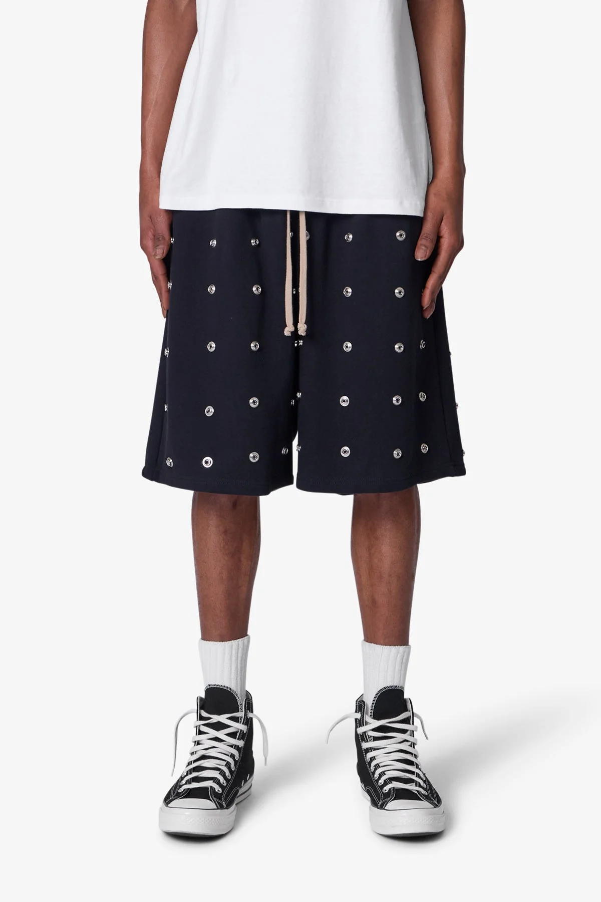 All Over Button Shorts - Black