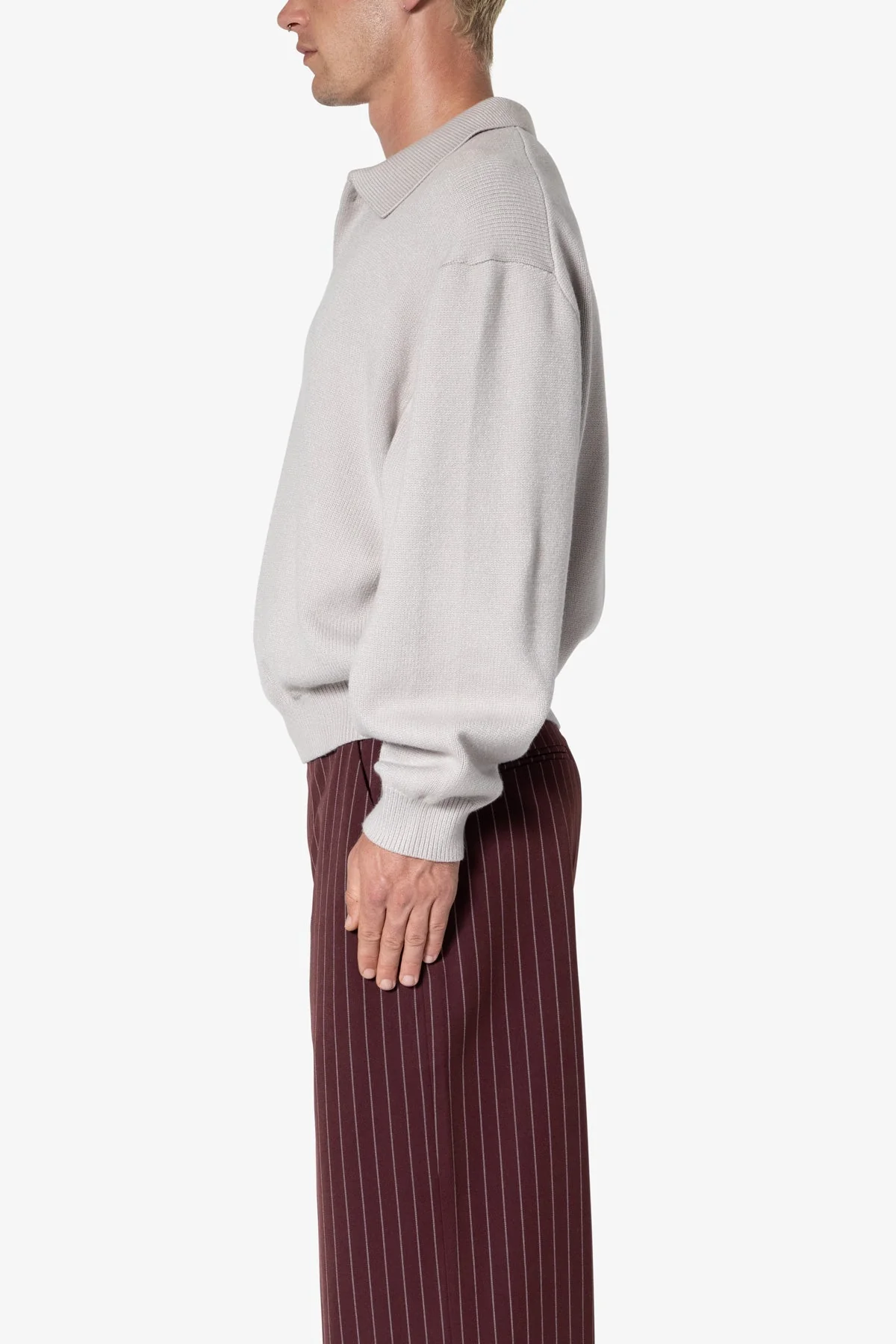 Collared Sweater - Light Grey