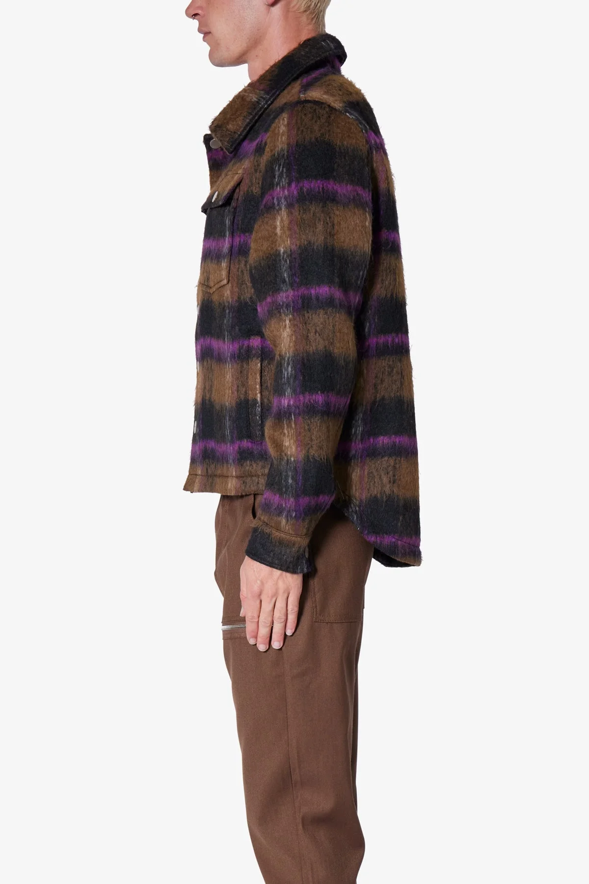 Brushed Flannel Jacket - Brown