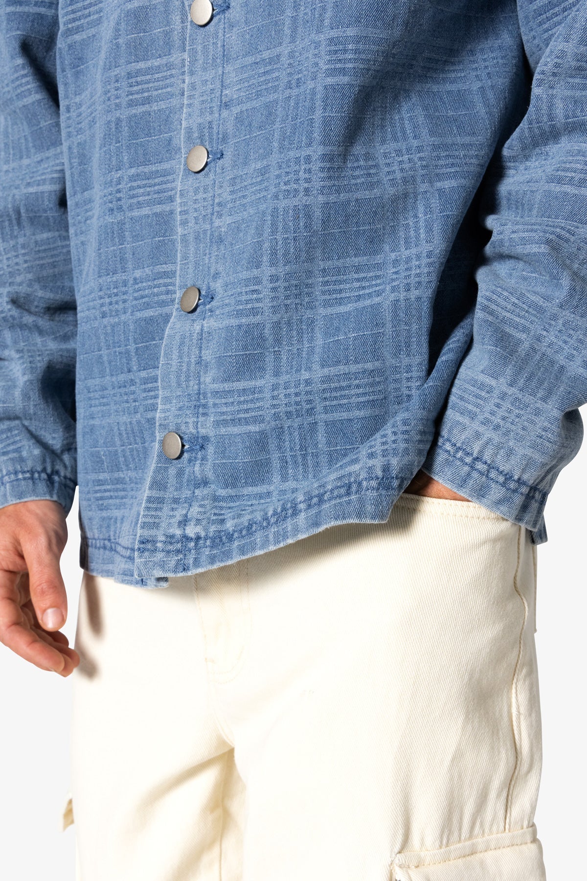 Jacquard Denim Work Jacket - Blue