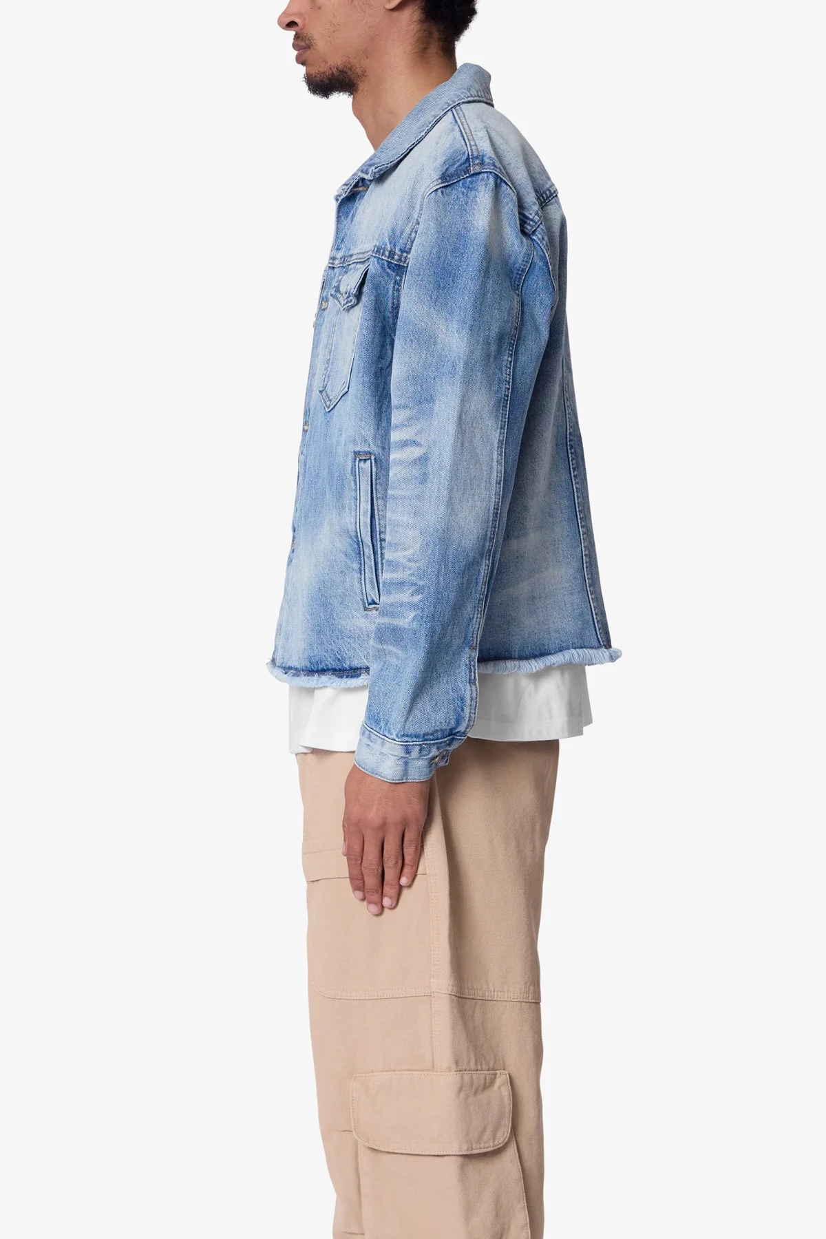 Sun Washed Denim Jacket - Light Blue