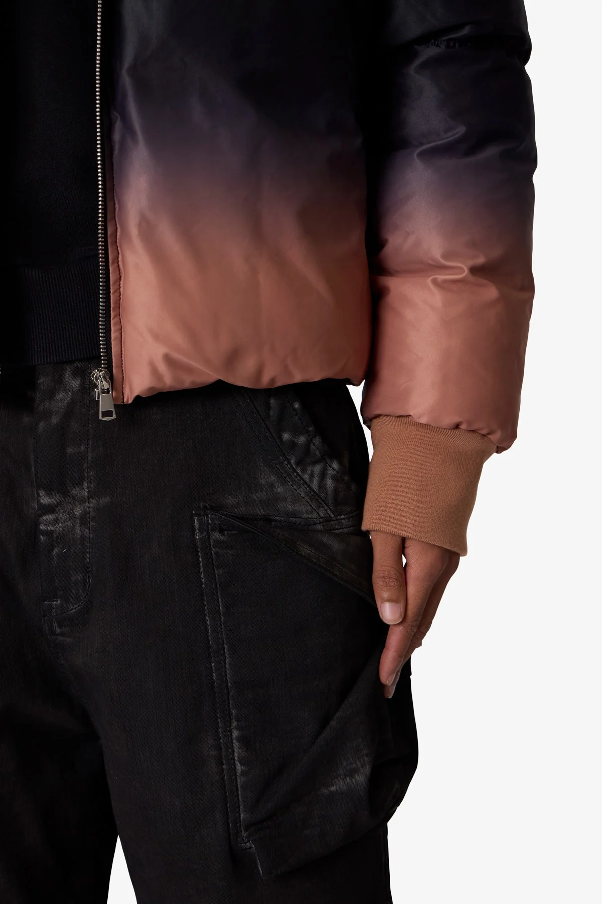 Jupiter Ombre Puffer Jacket - Blue/Pink