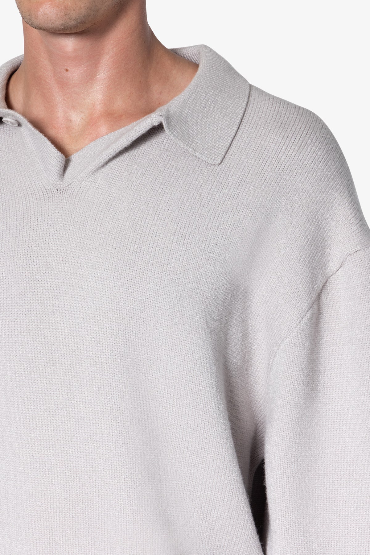 Collared Sweater - Light Grey
