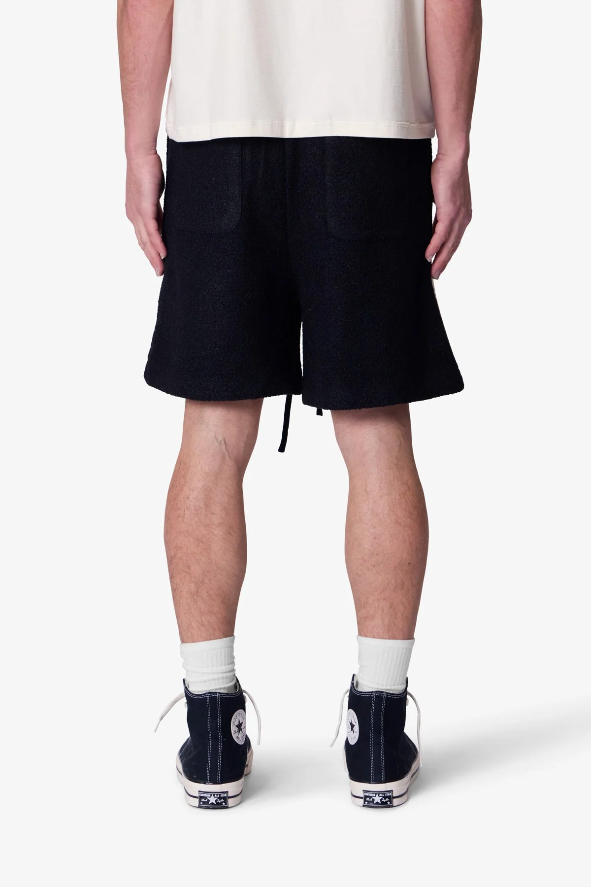 Tricot Striped Sweatshorts - Black