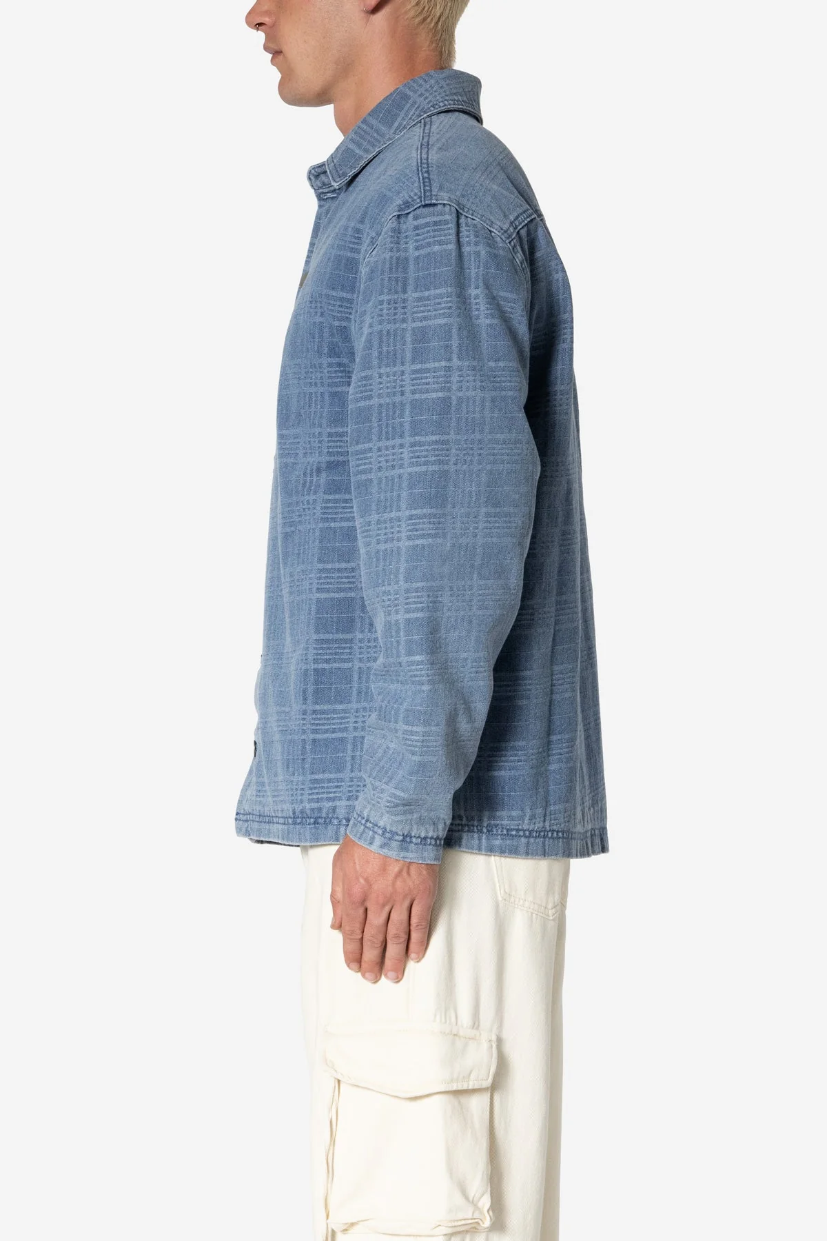 Jacquard Denim Work Jacket - Blue