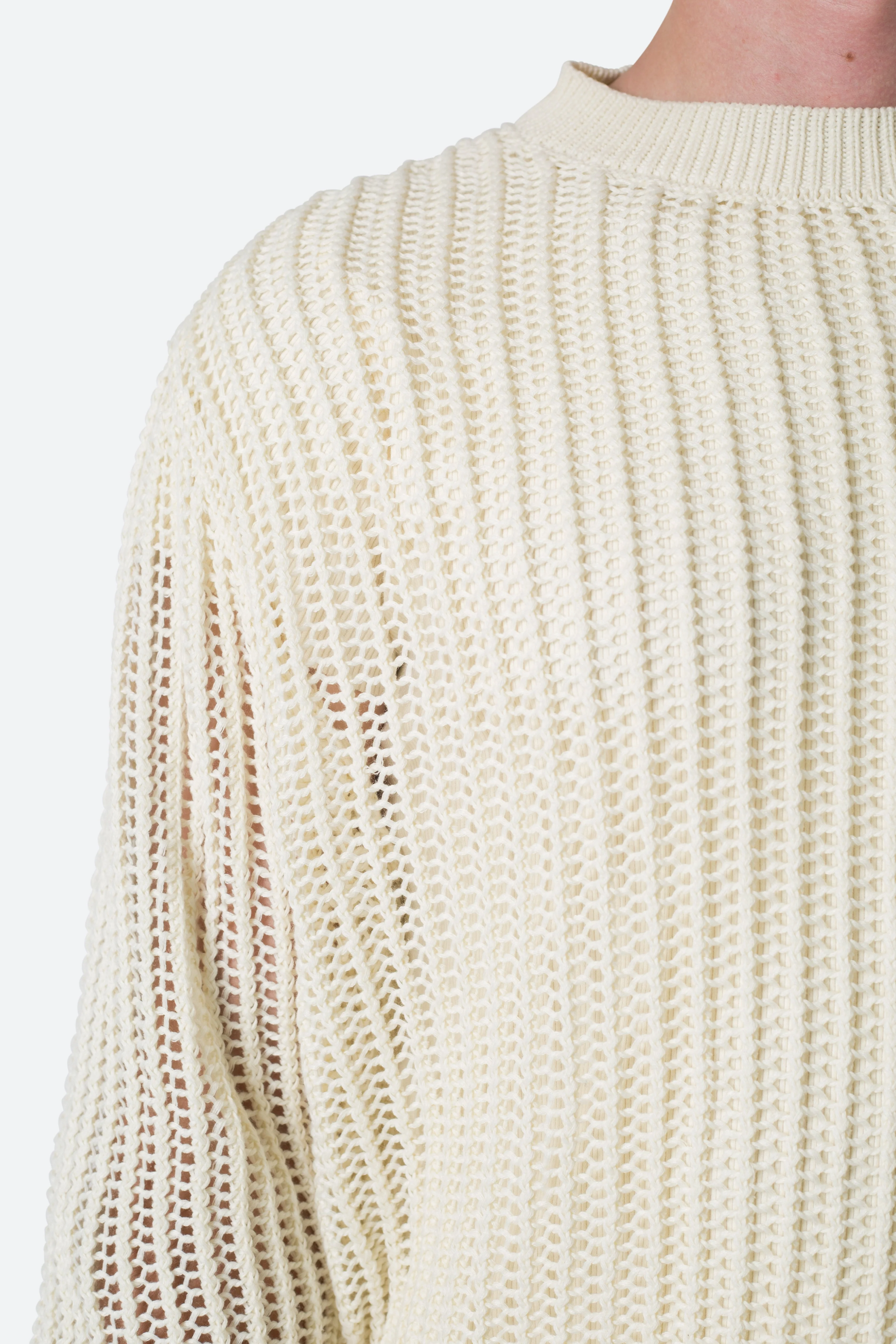 Mesh Knit Sweater - Cream