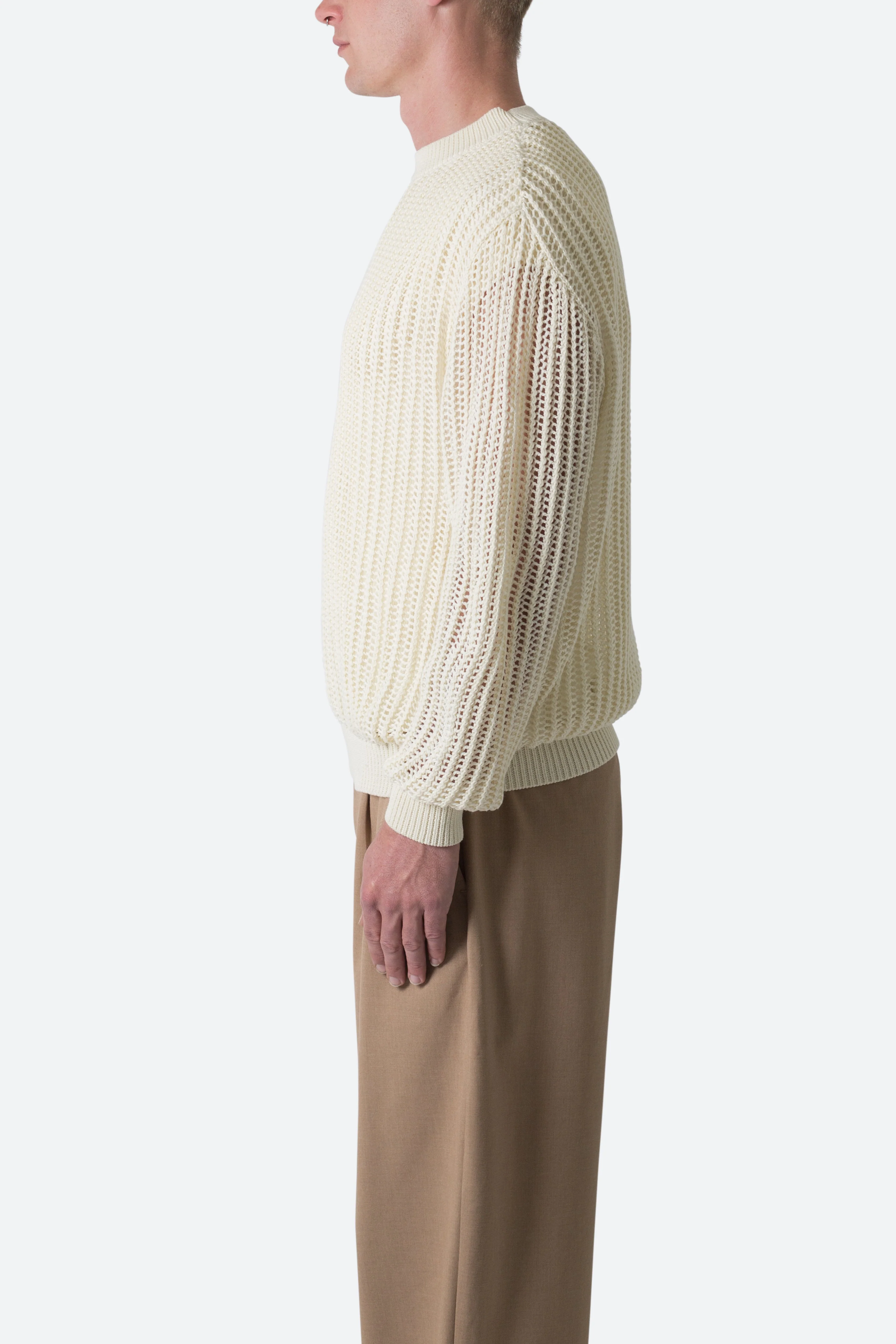 Mesh Knit Sweater - Cream