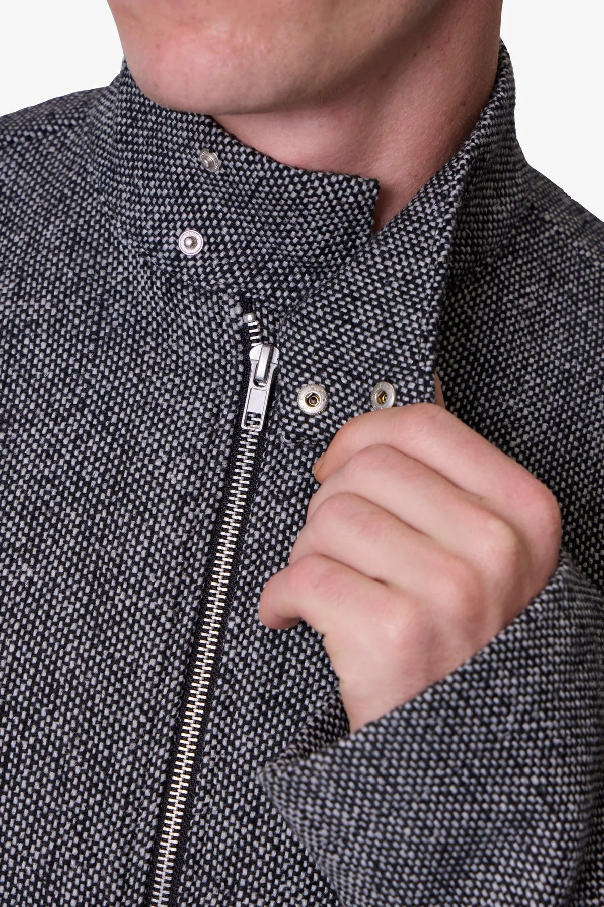 Tweed Mod Jacket - Black/Grey