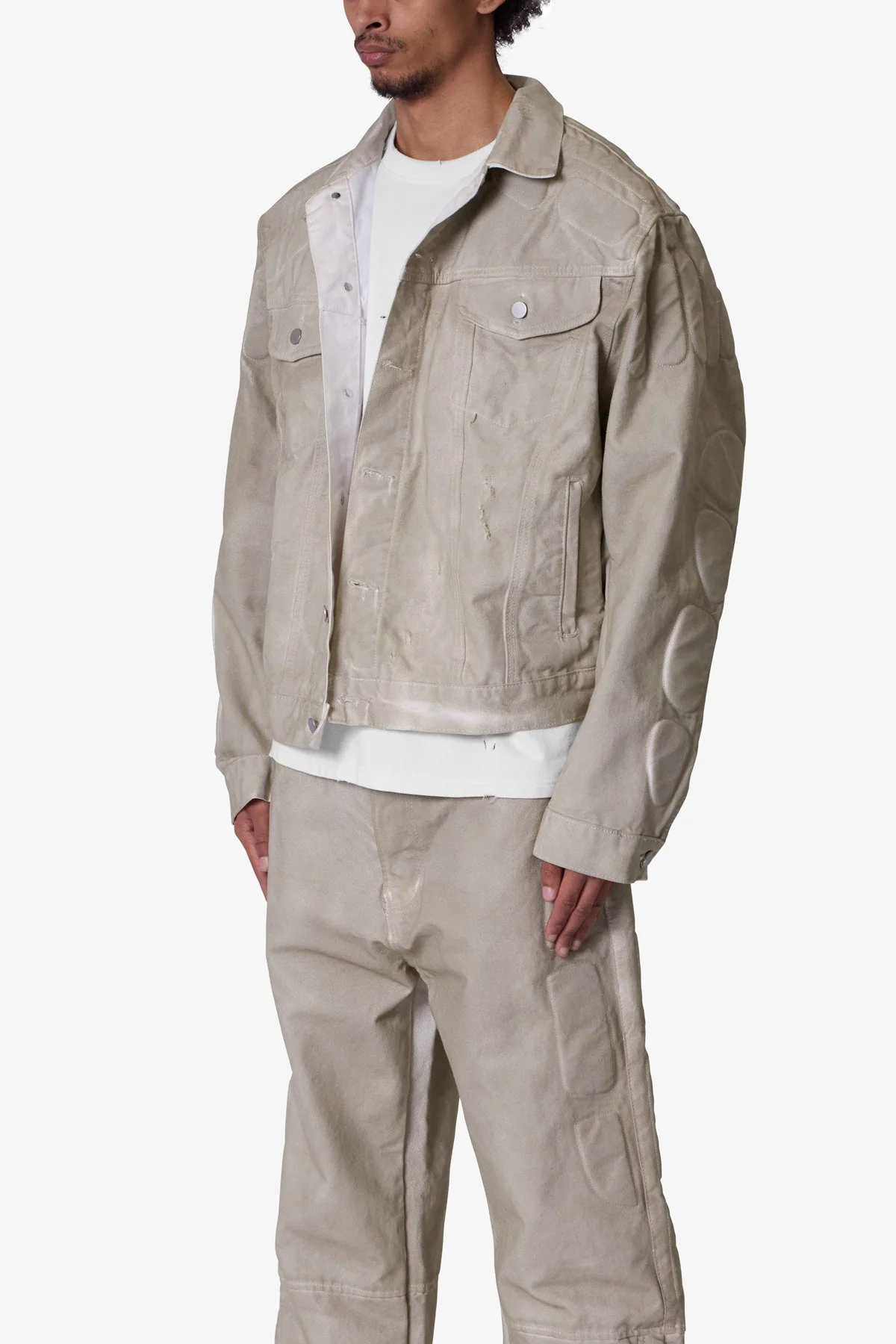 Moto Trucker Jacket - Off White