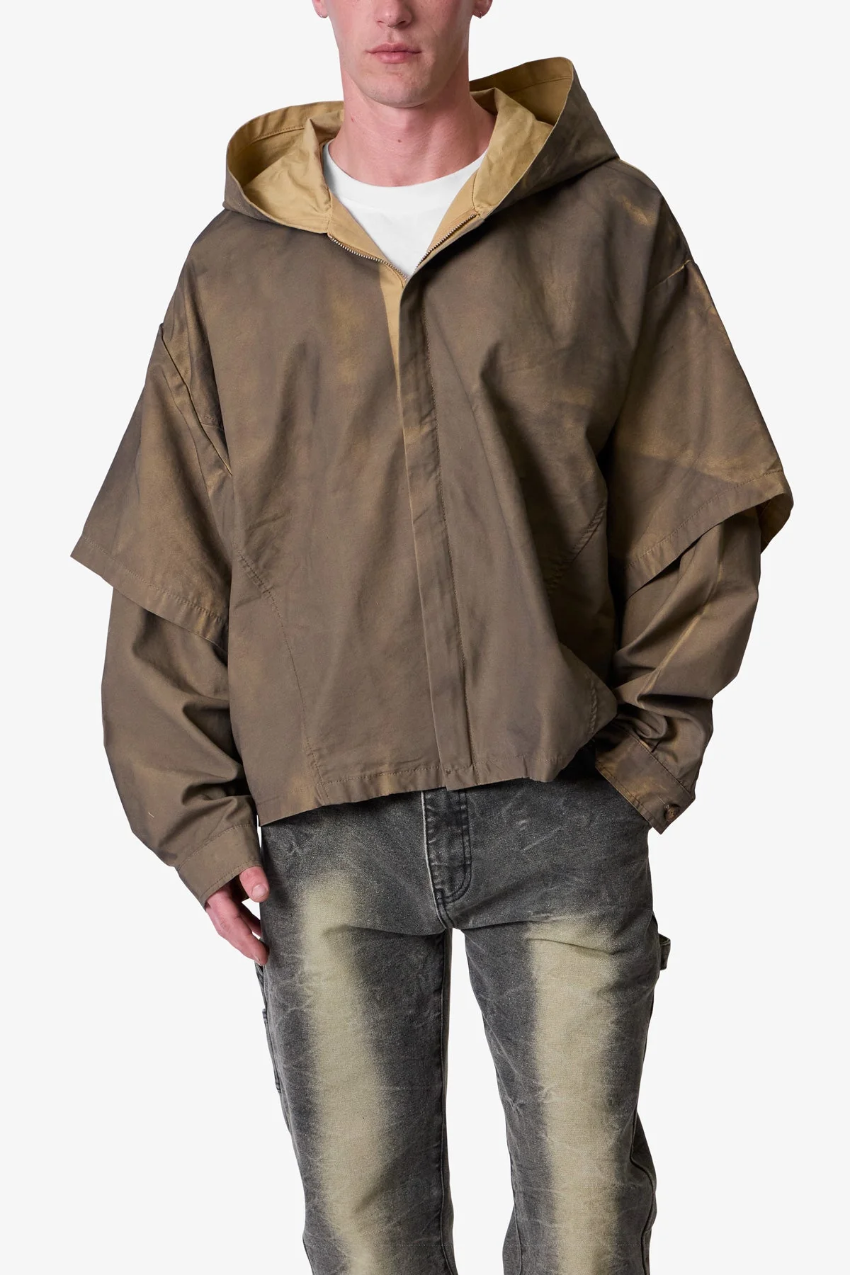 Oiled Hunting Poncho Jacket - Tan