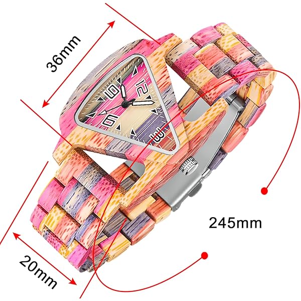 Womens Wooden Watch with All Wood Strap Analog Classic Design Colorful Bamboo Ladies Watches for Women, Couples Q1098-US