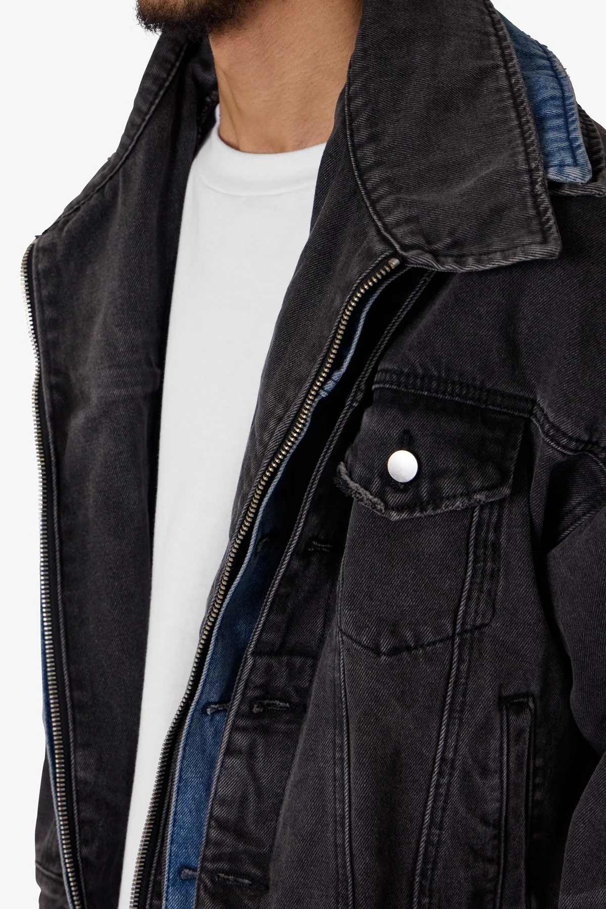 Triple Threat Trucker Jacket - Black/Blue