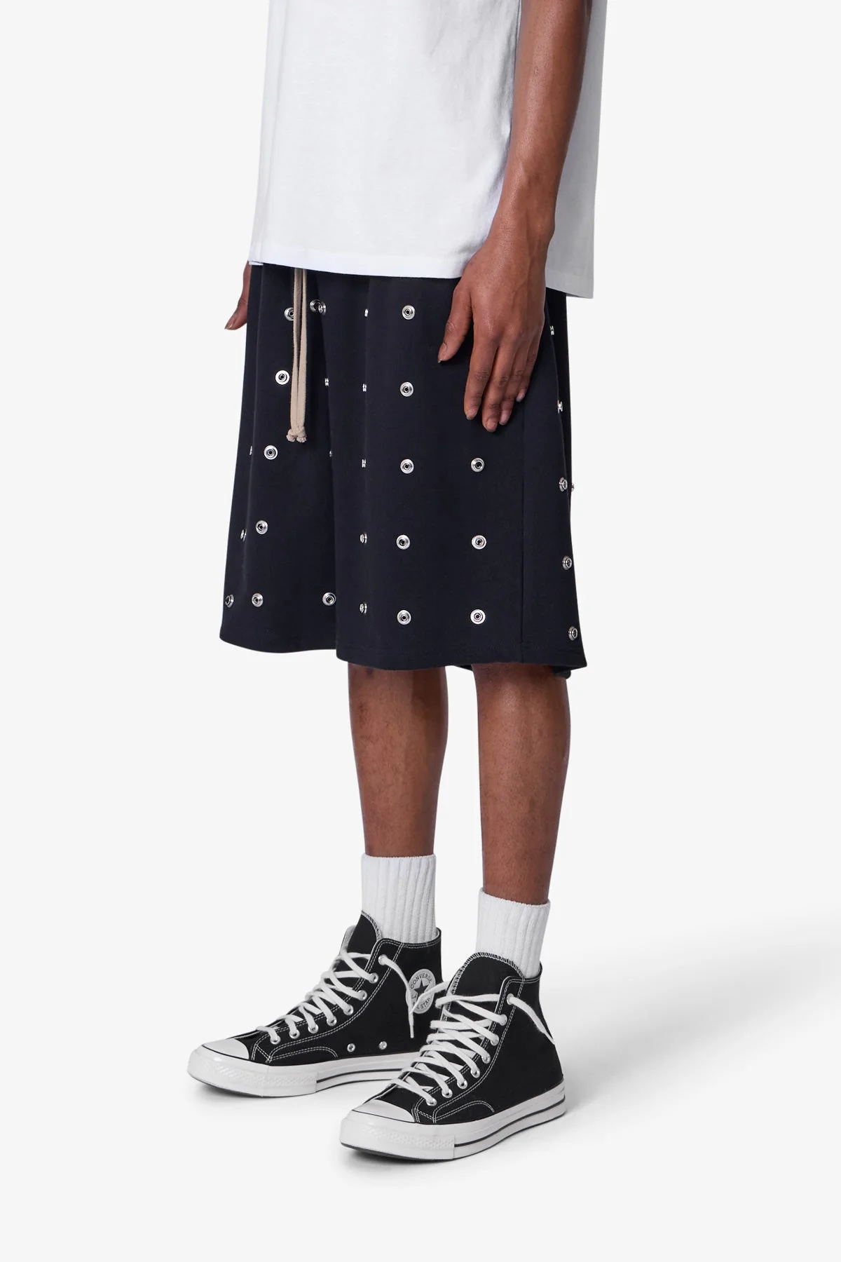 All Over Button Shorts - Black