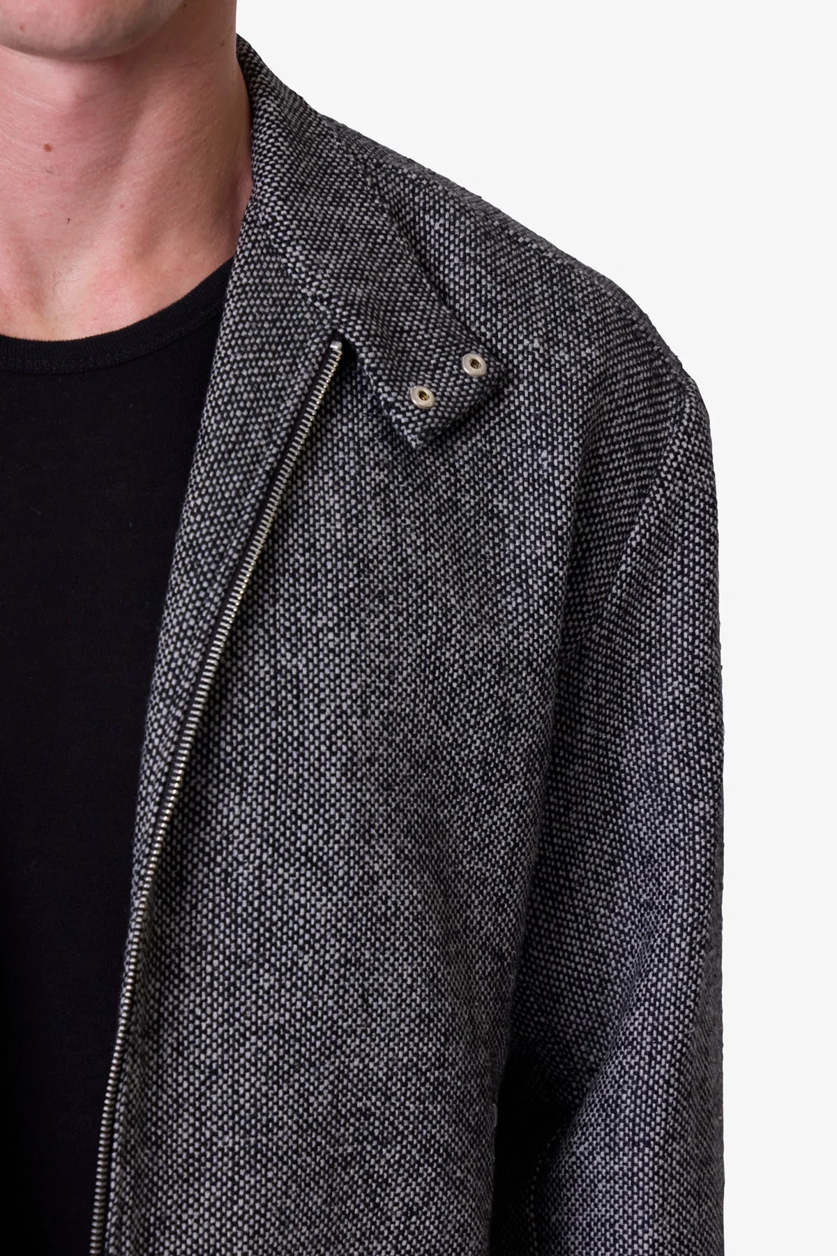 Tweed Mod Jacket - Black/Grey