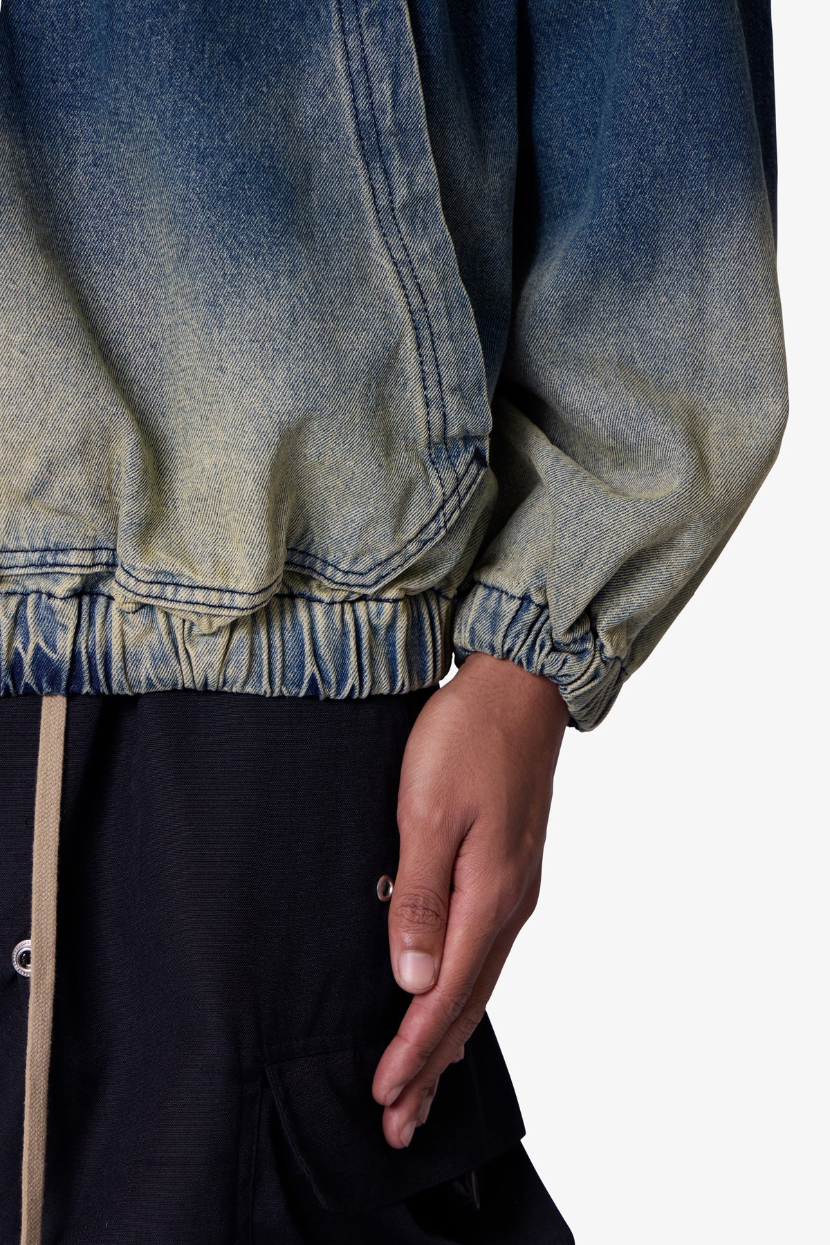 Sludge Denim Quarter Zip Jacket - Blue/Green