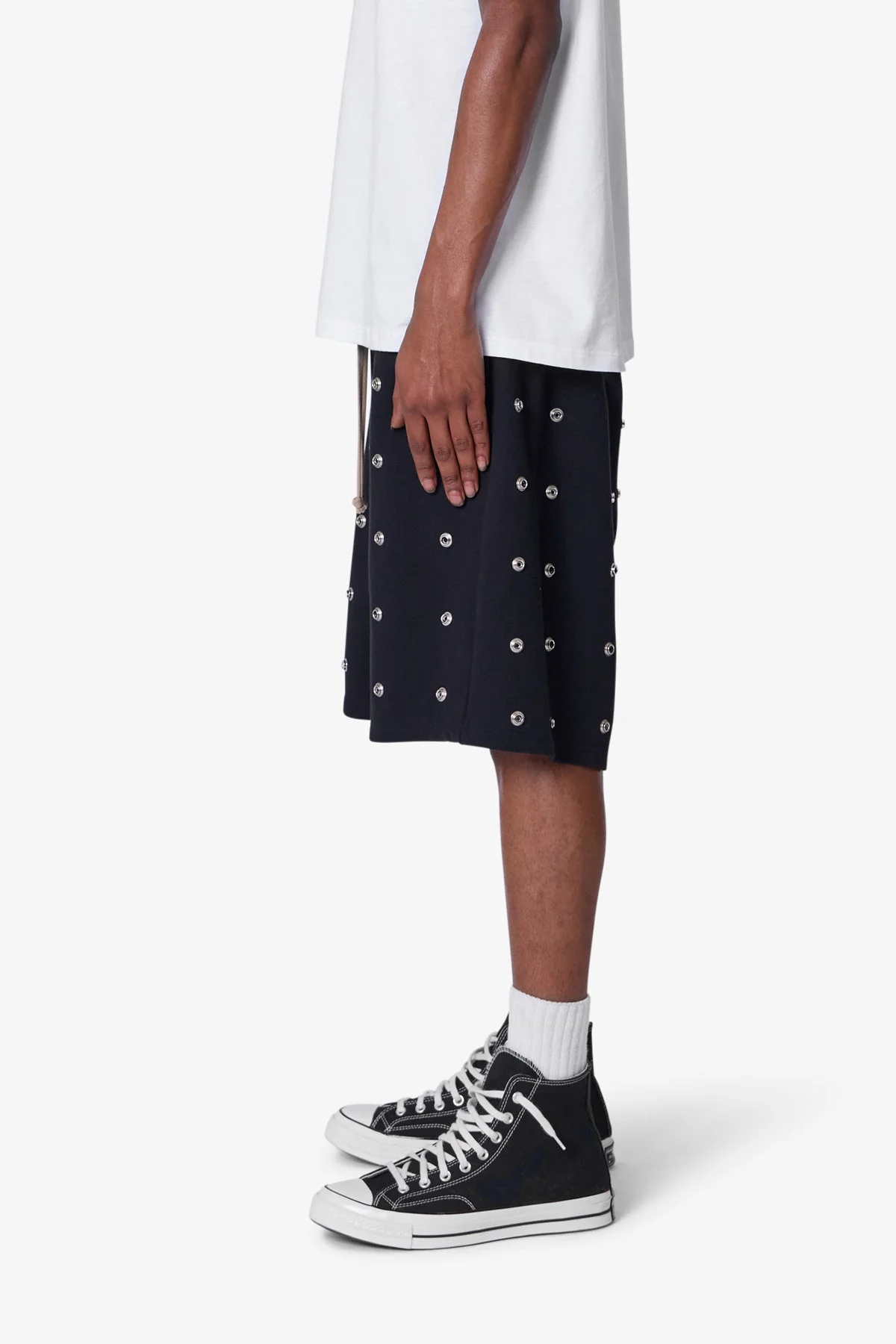 All Over Button Shorts - Black