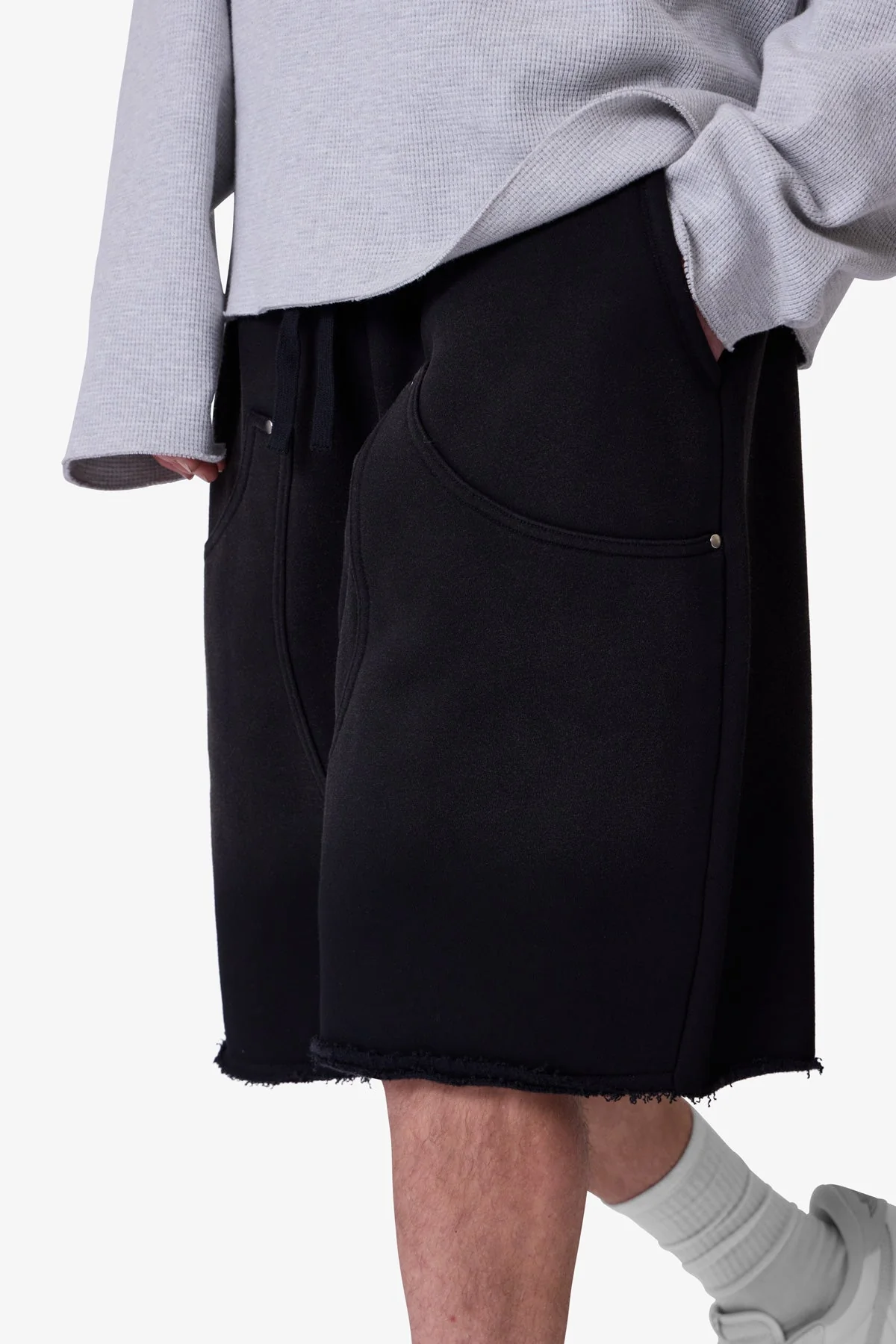 West Double Knee Sweatshorts - Washed Black