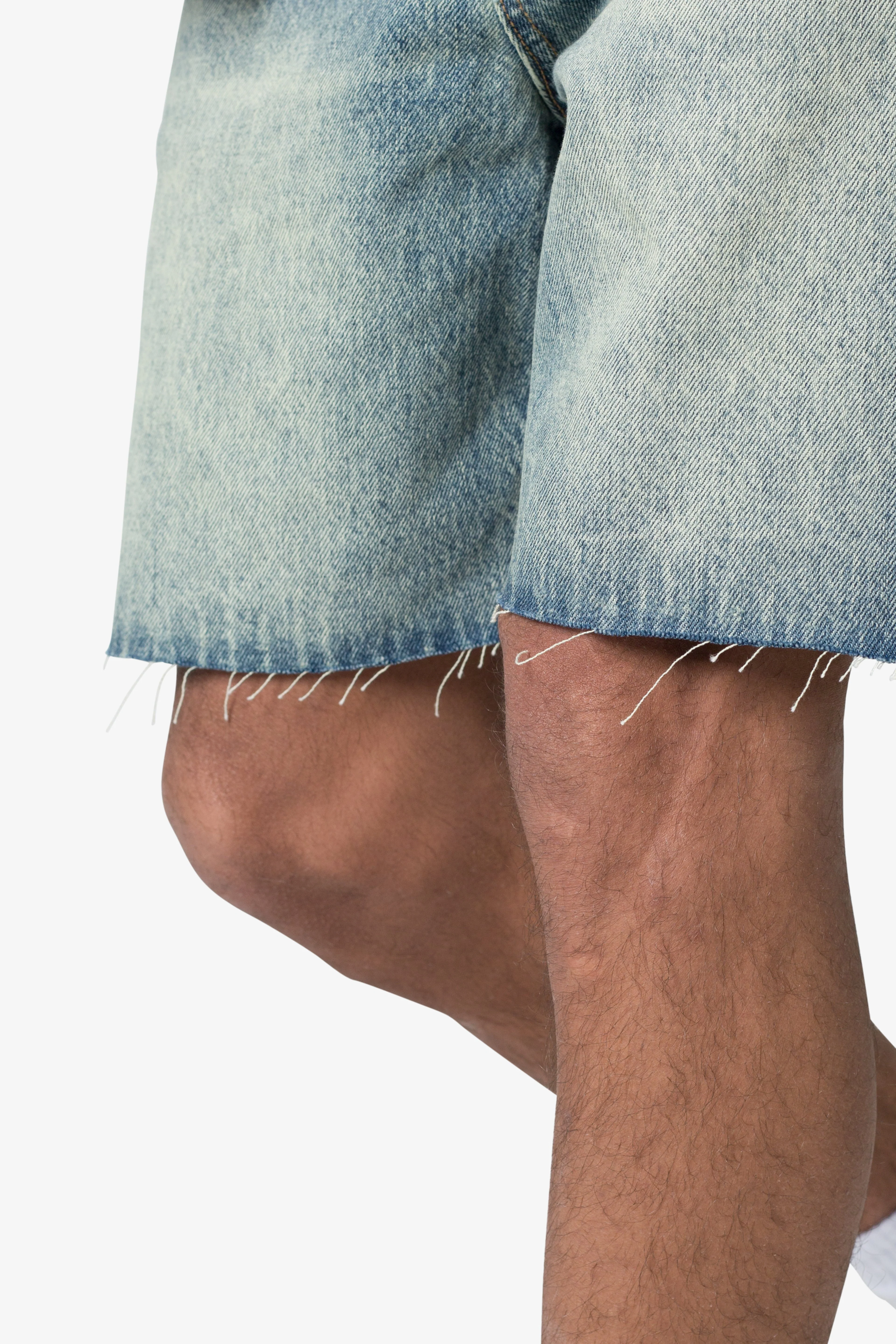 Frayed Denim Shorts - Blue