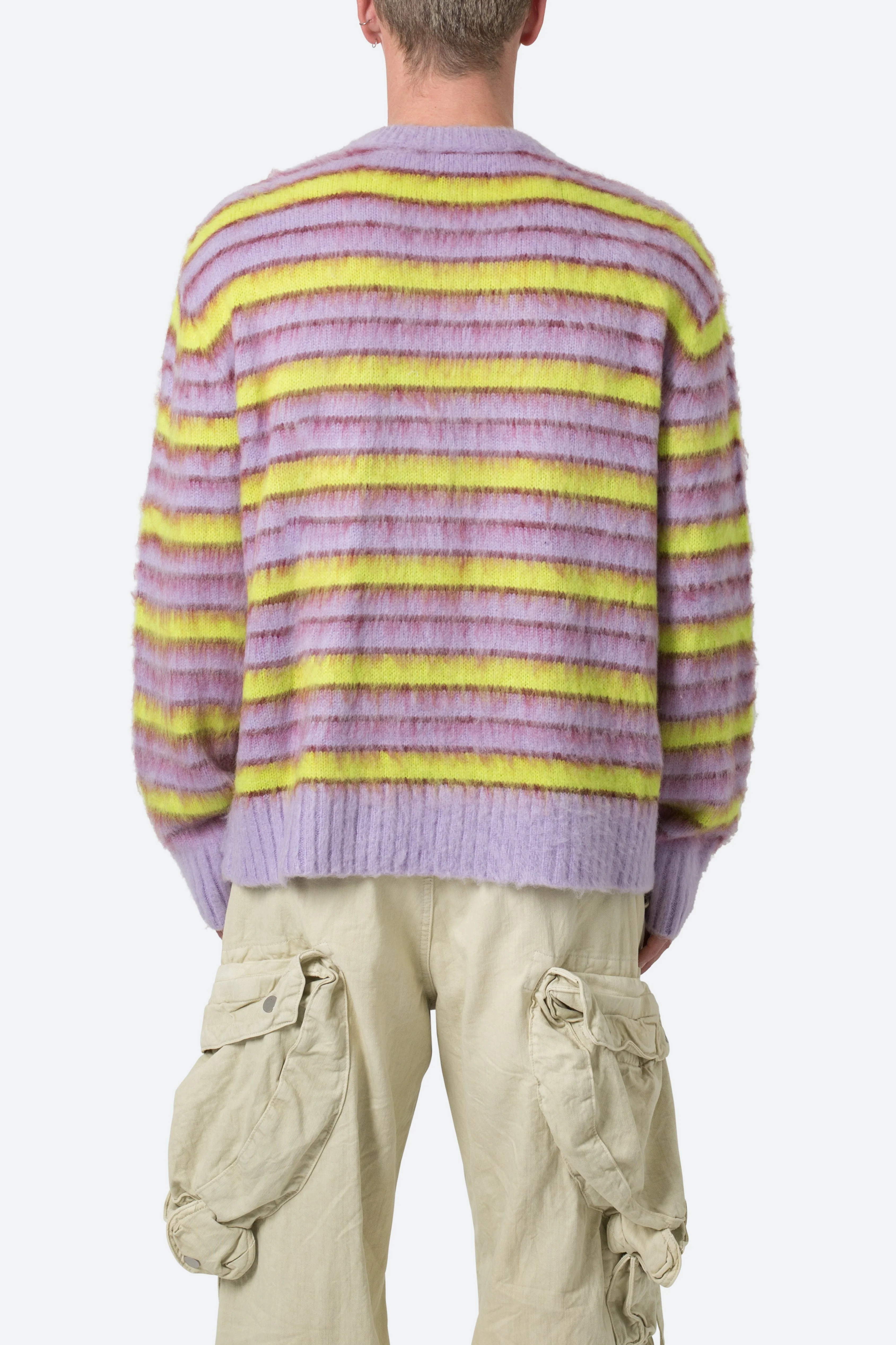 Striped Mohair Sweater - Green/Purple