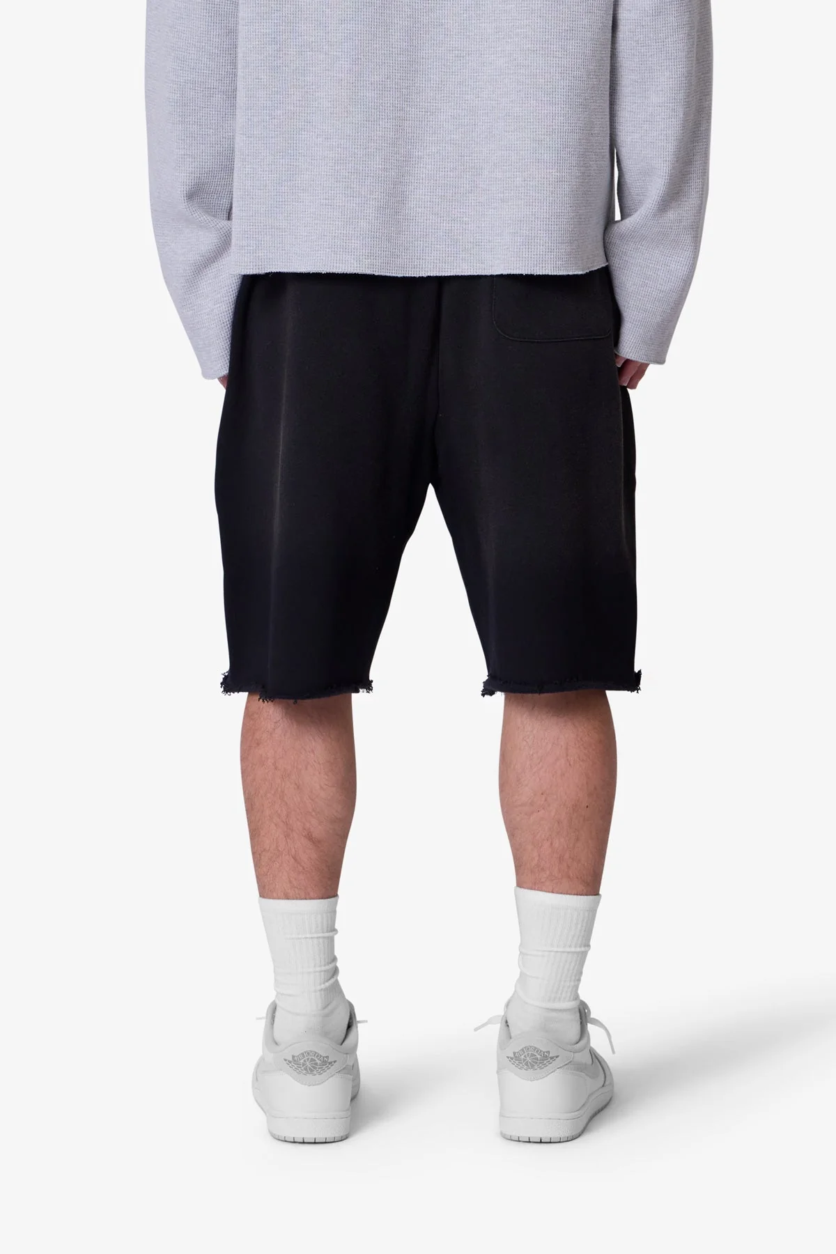 West Double Knee Sweatshorts - Washed Black