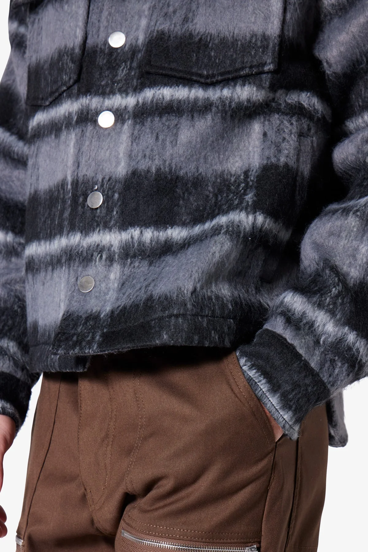 Brushed Flannel Jacket - Black/Grey