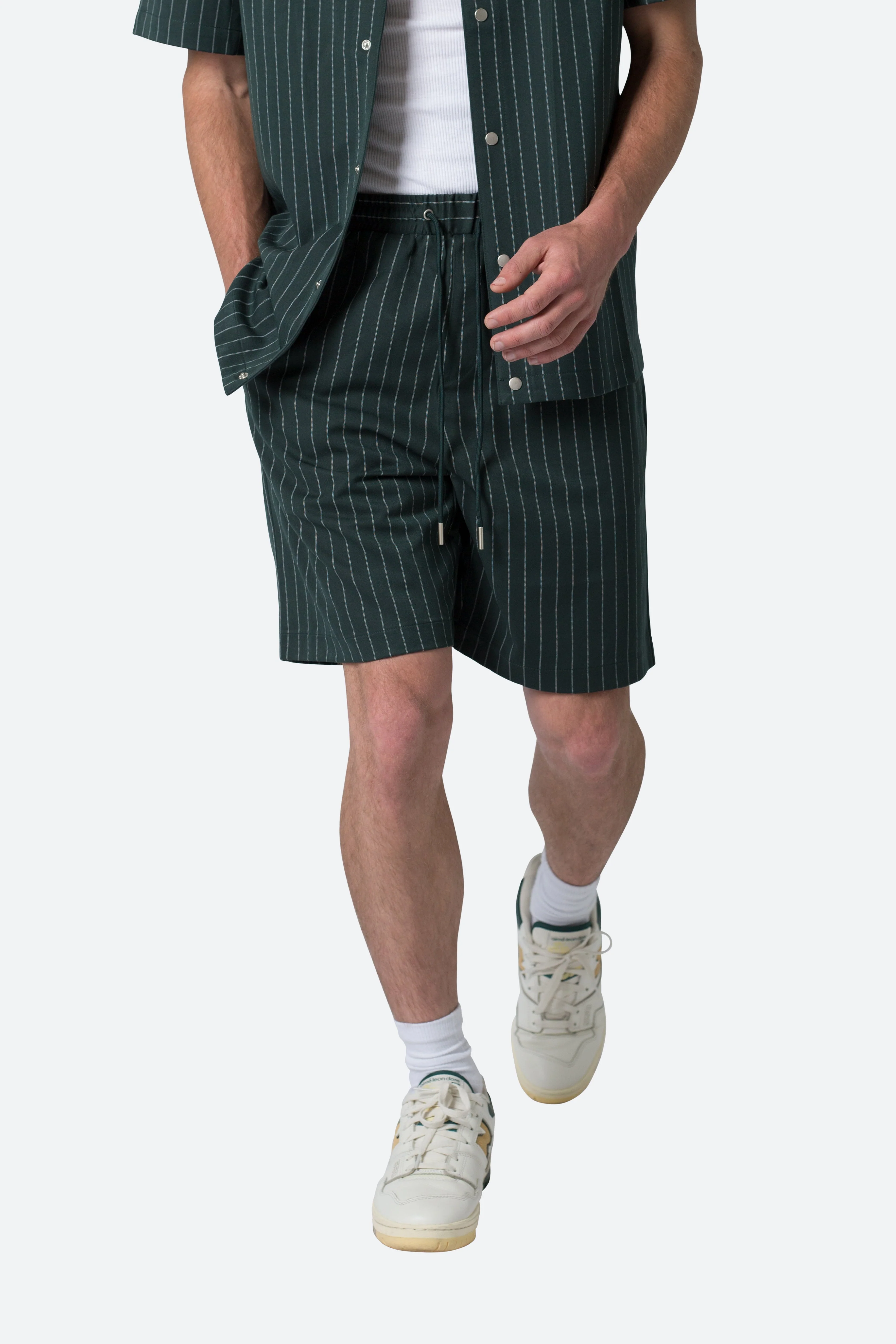 Pinstripe Shorts - Green