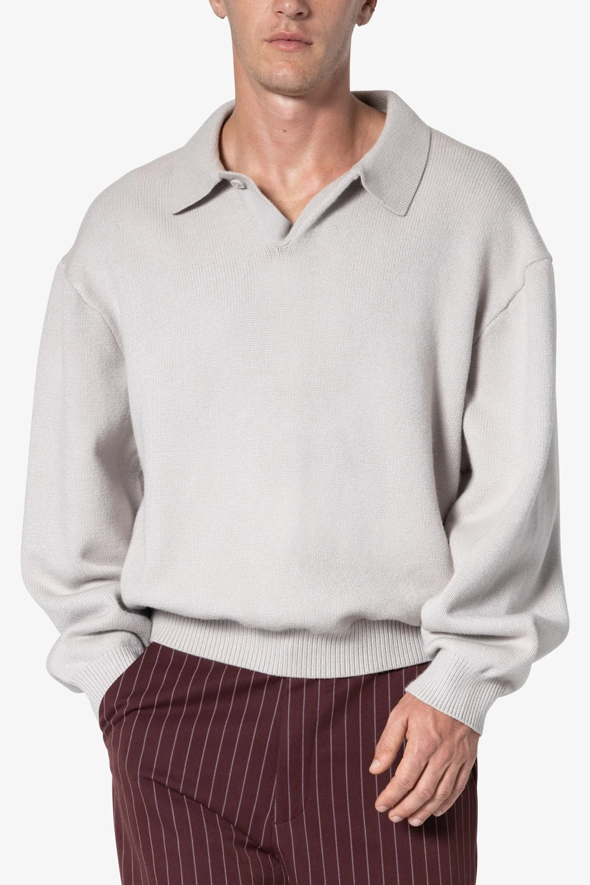 Collared Sweater - Light Grey