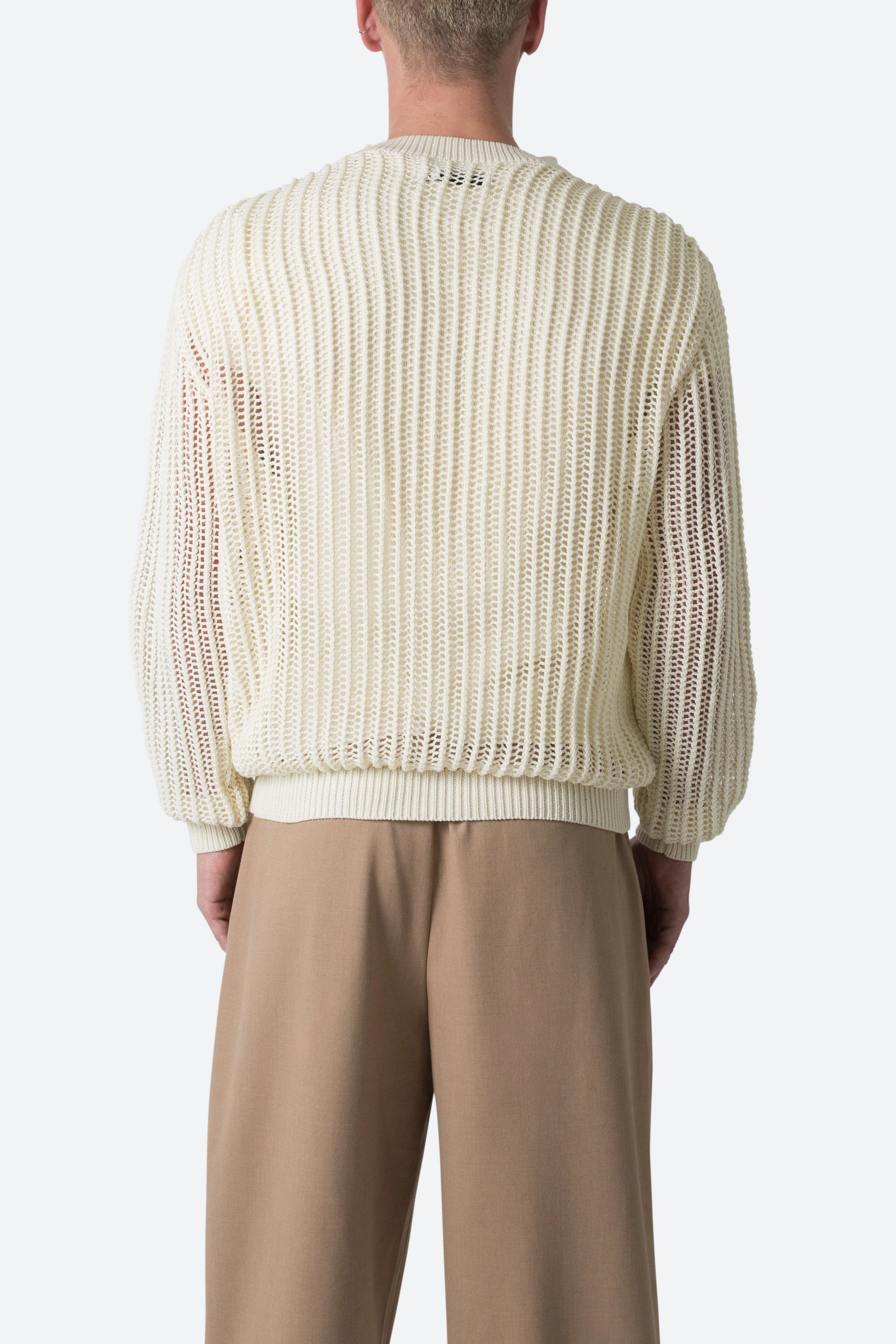 Mesh Knit Sweater - Cream
