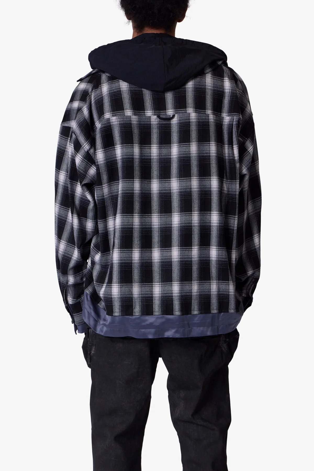 Zipped Up Flannel Jacket - Black