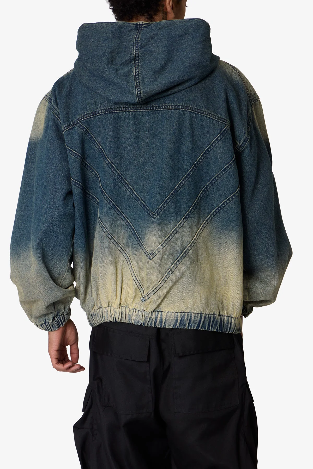 Sludge Denim Quarter Zip Jacket - Blue/Green