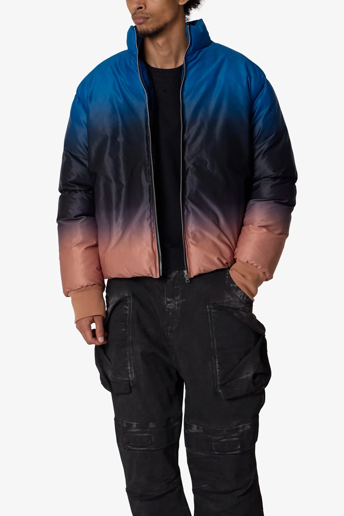 Jupiter Ombre Puffer Jacket - Blue/Pink