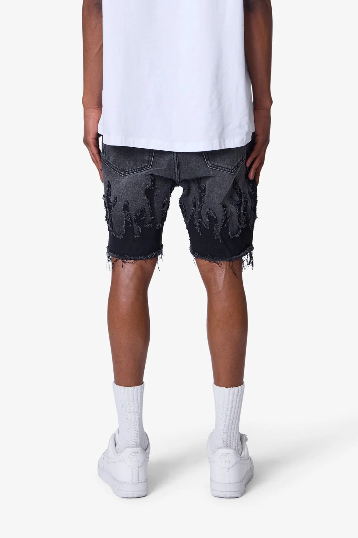 Flame Denim Shorts - Washed Black