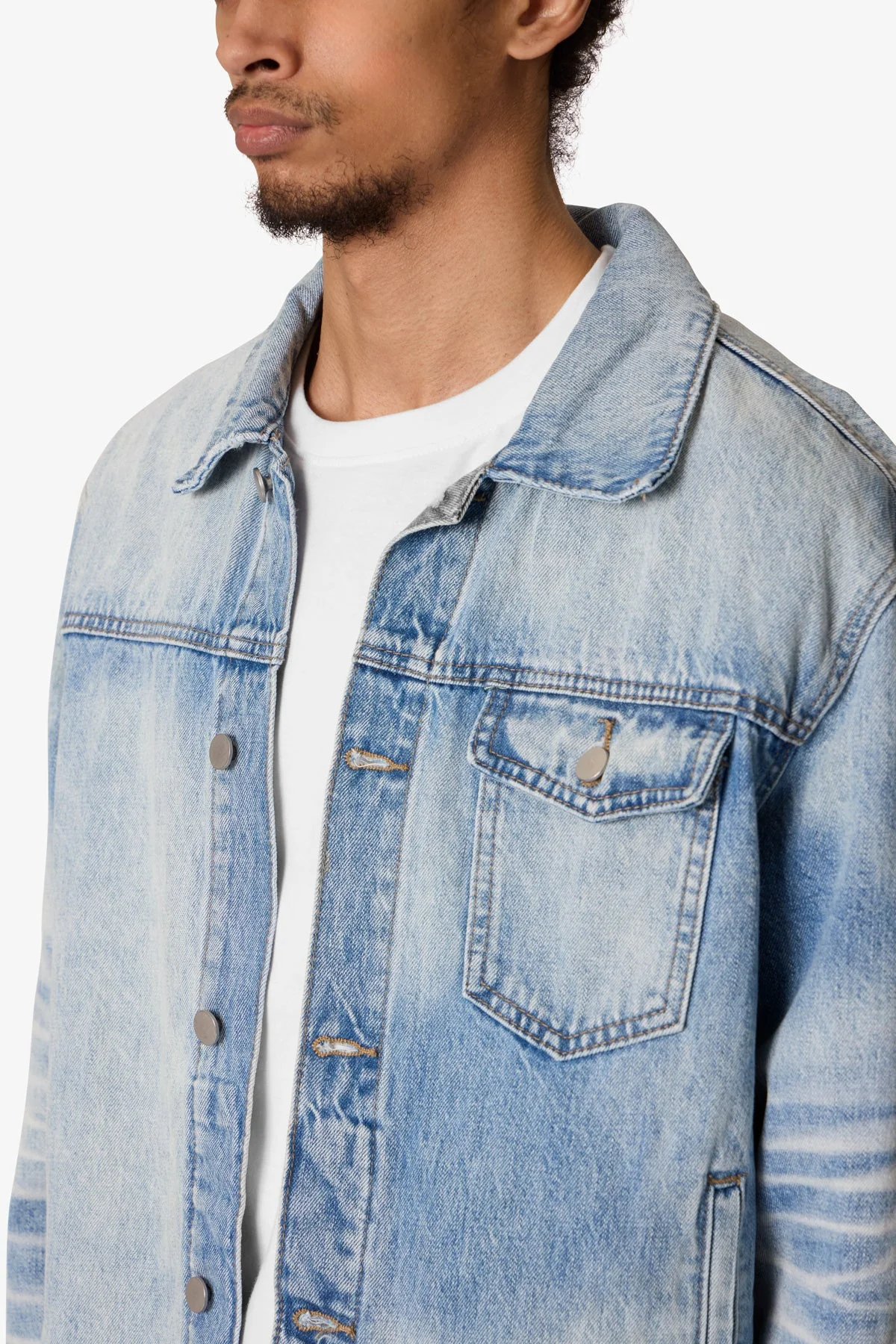 Sun Washed Denim Jacket - Light Blue