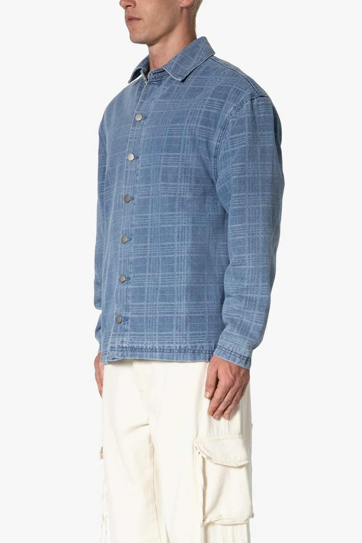 Jacquard Denim Work Jacket - Blue