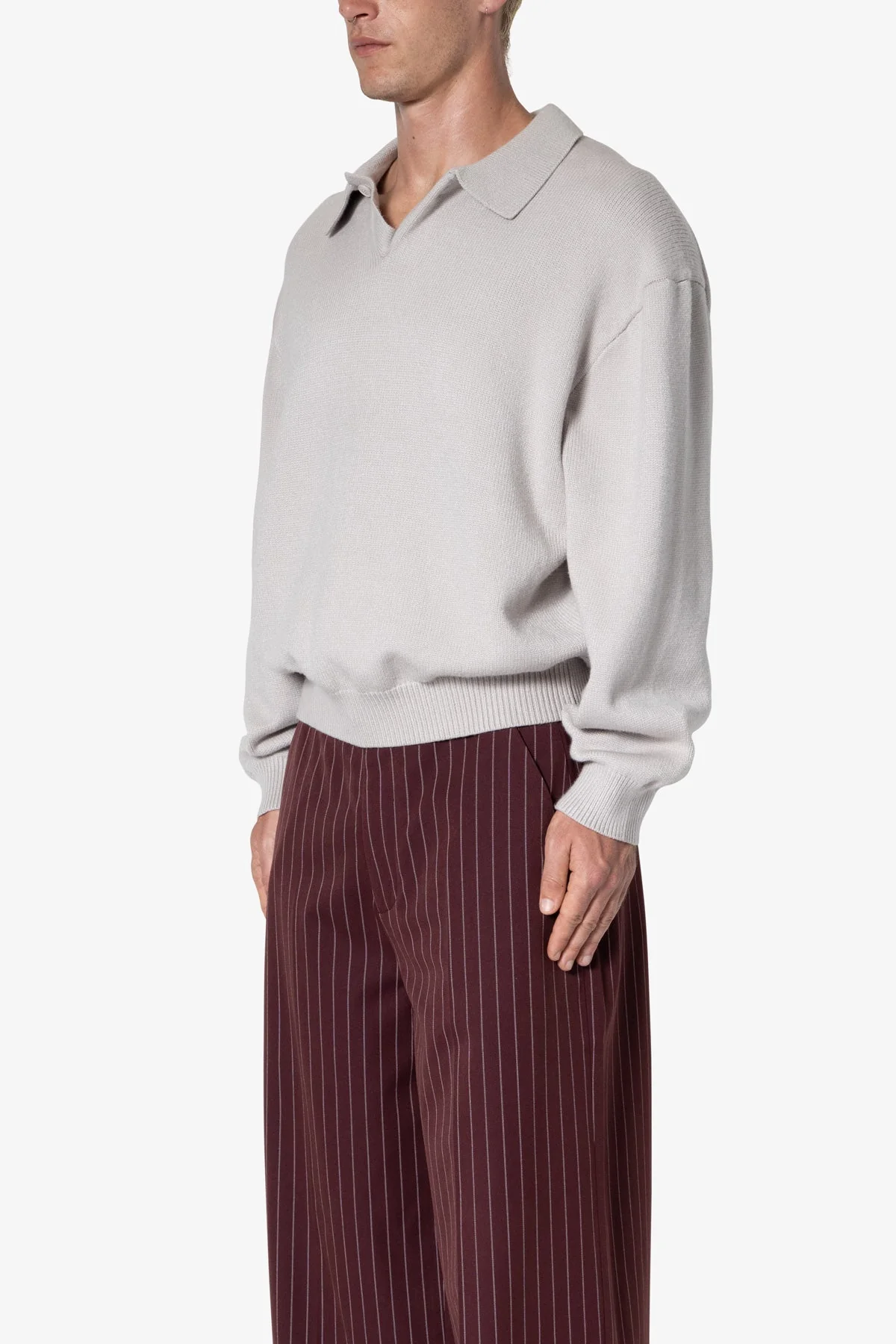 Collared Sweater - Light Grey