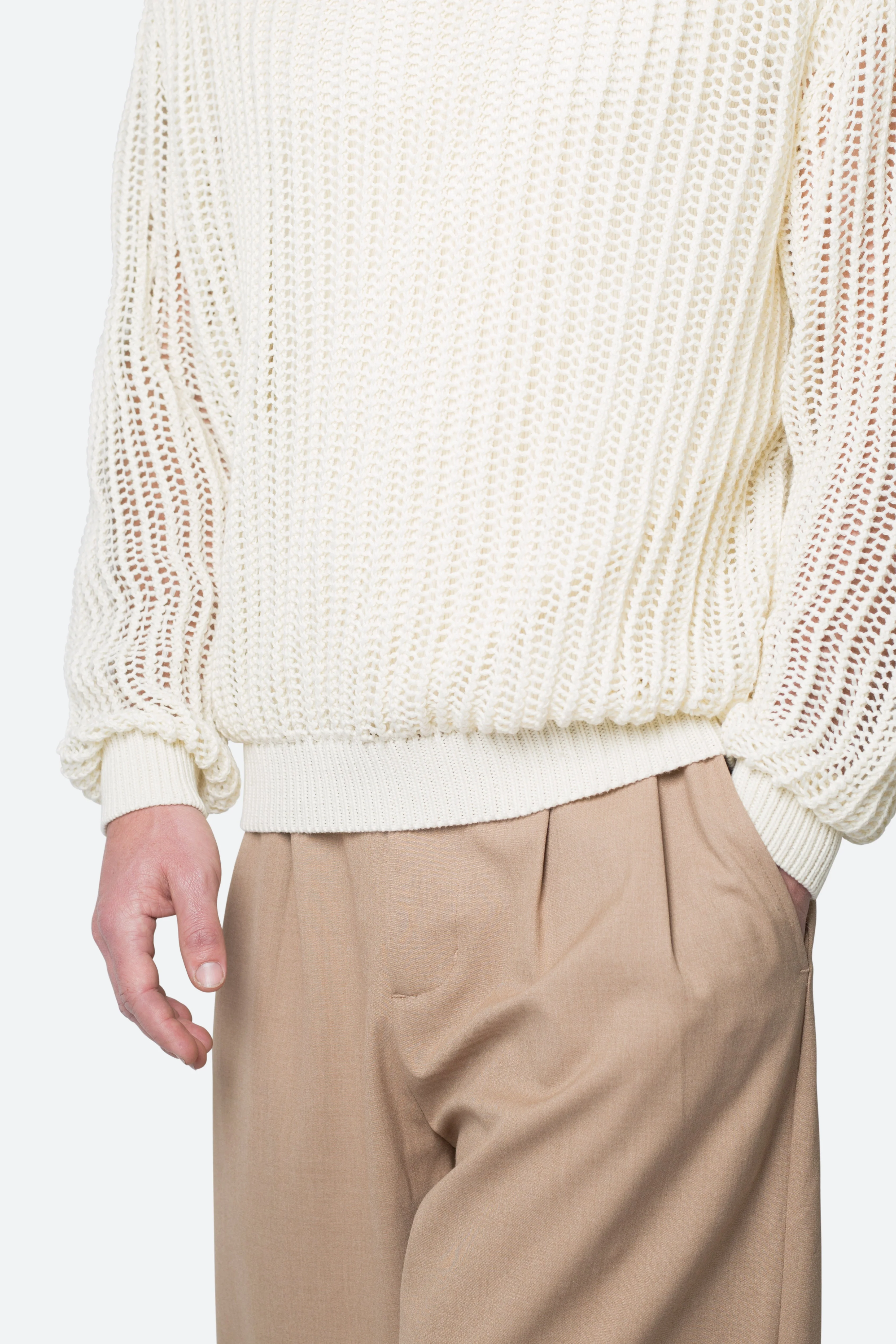 Mesh Knit Sweater - Cream