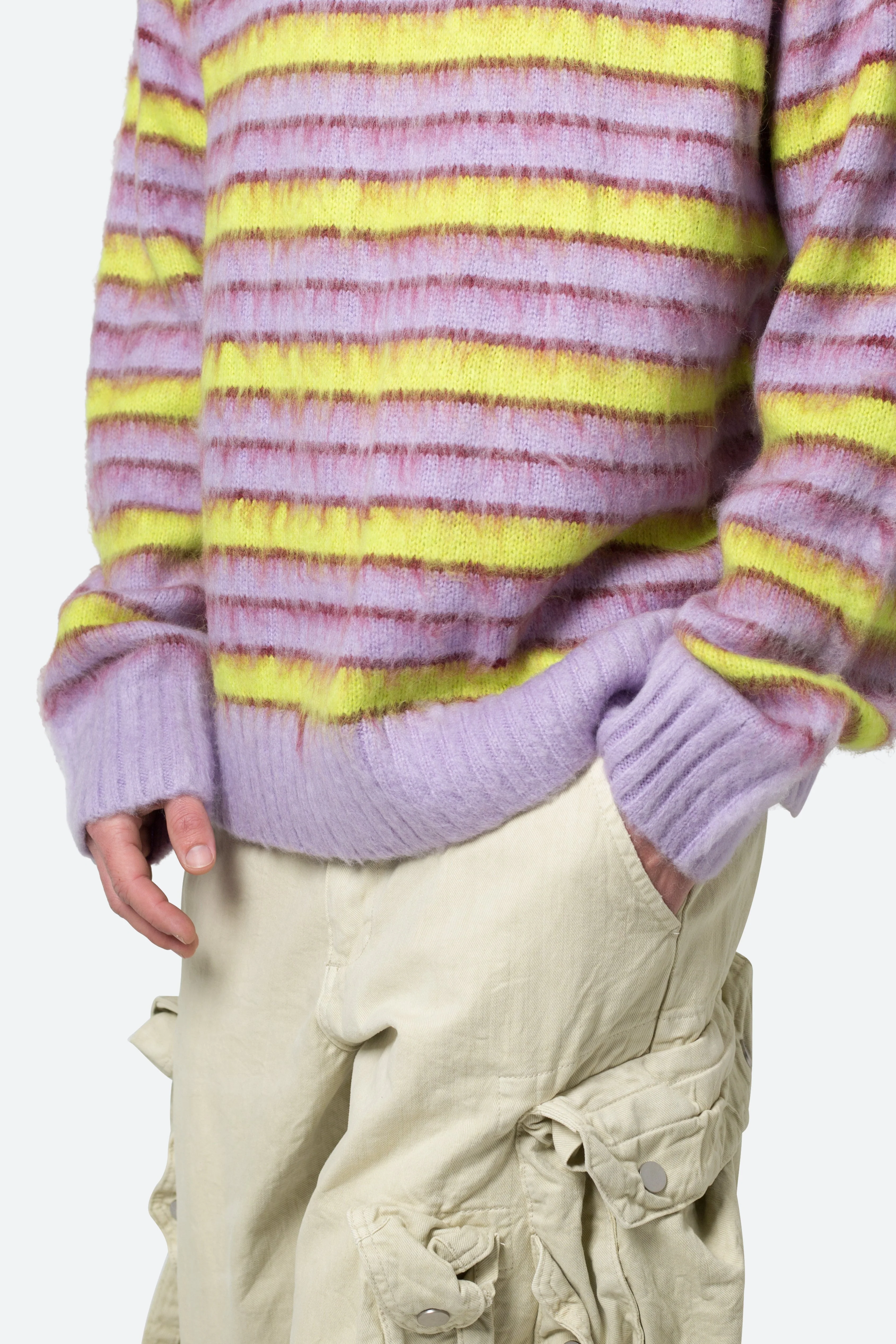 Striped Mohair Sweater - Green/Purple